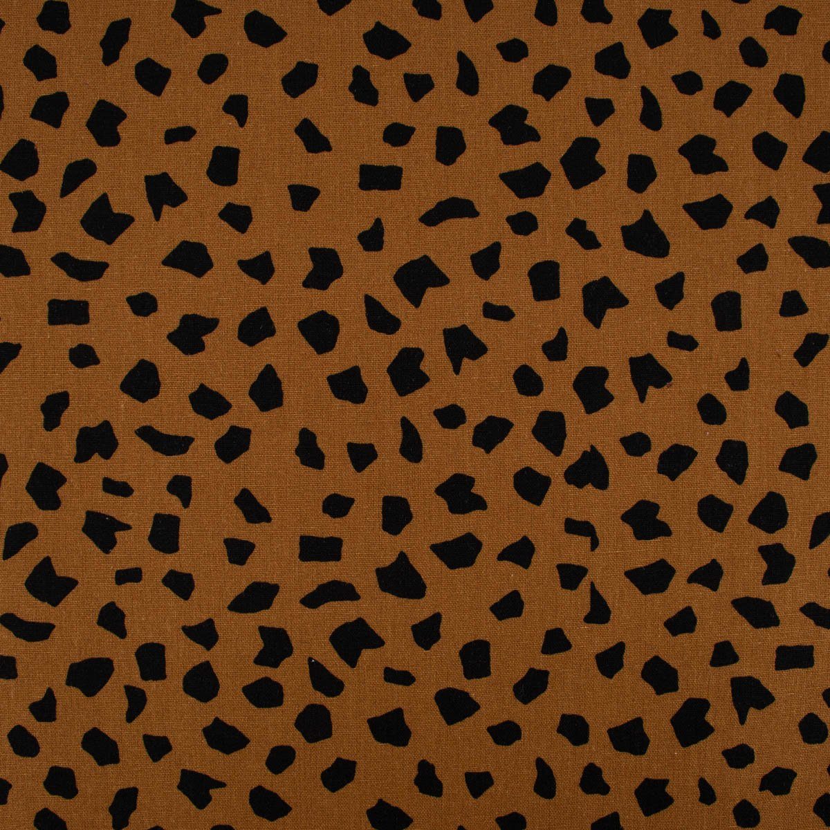 Thumbnail - SCHÖNER LEBEN. Stoff Leinenstoff mit Viskoseanteil Dots abstrakte Punkte braun 1,35m Breite, allergikergeeignet