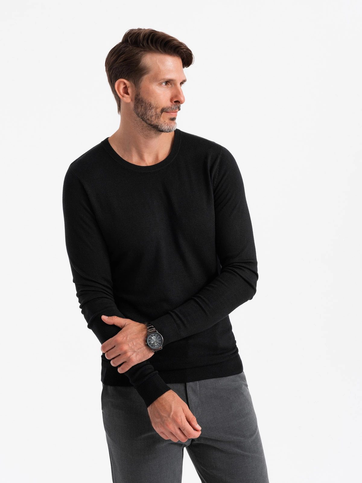 OMBRE Rundhalspullover Klassischer Herrenpullover mit Rundhalsausschnitt günstig online kaufen