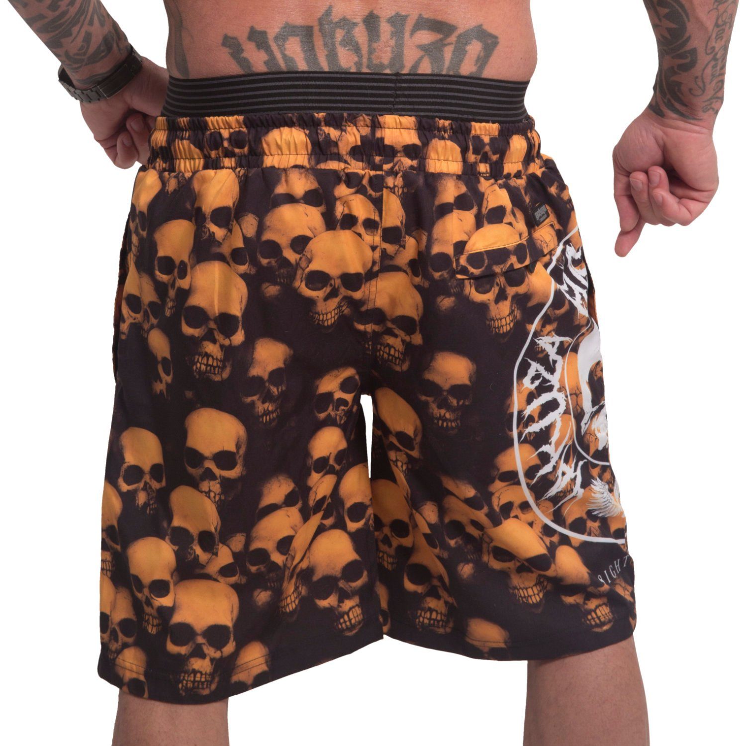 YAKUZA Boardshorts Skull Theme mit Doppelbund