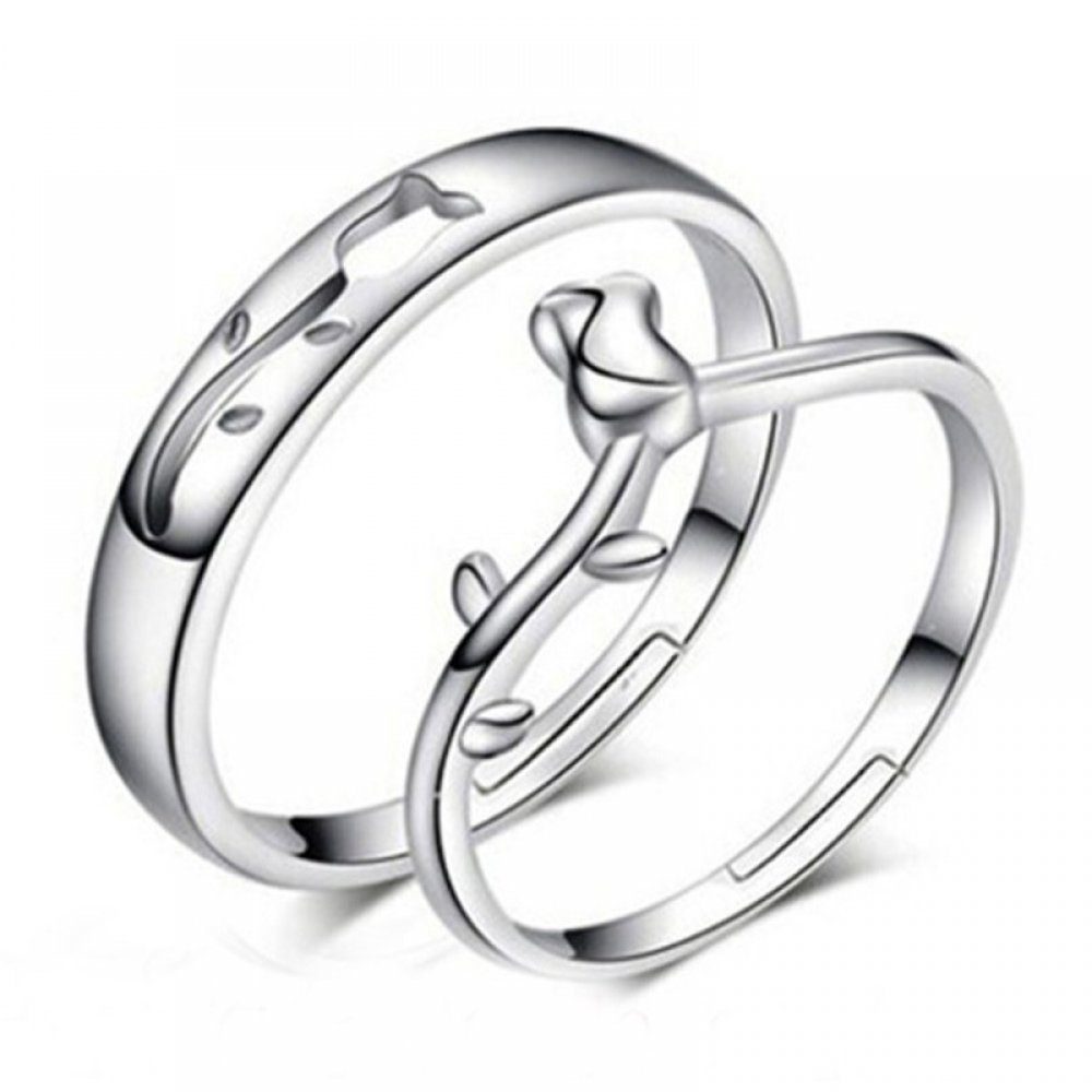 Invanter Ring Paar Ring, Öffnung Paar Blume Fingerring Öffnung inkl.Geschenkbo Liebe Rose