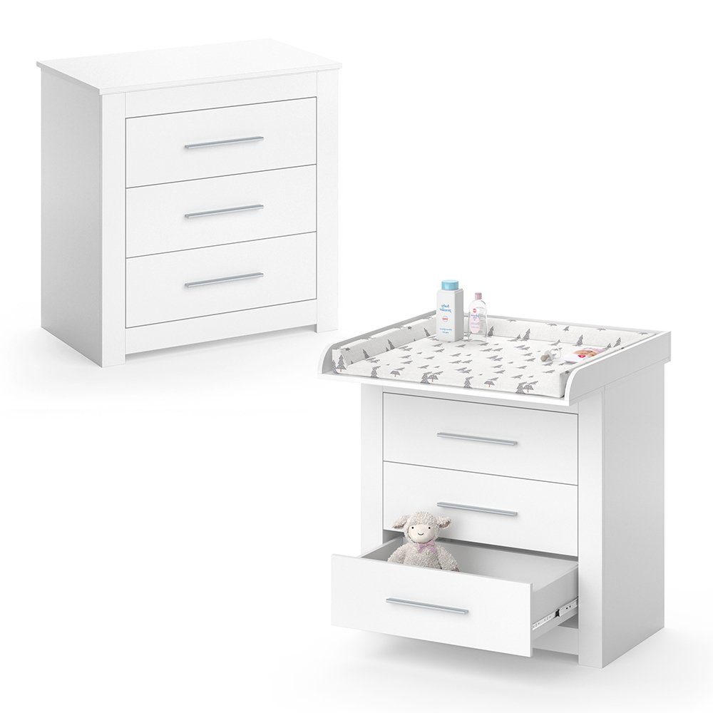 Vicco changing chest of drawers Miro, white, 86.6 x 86.5 cm