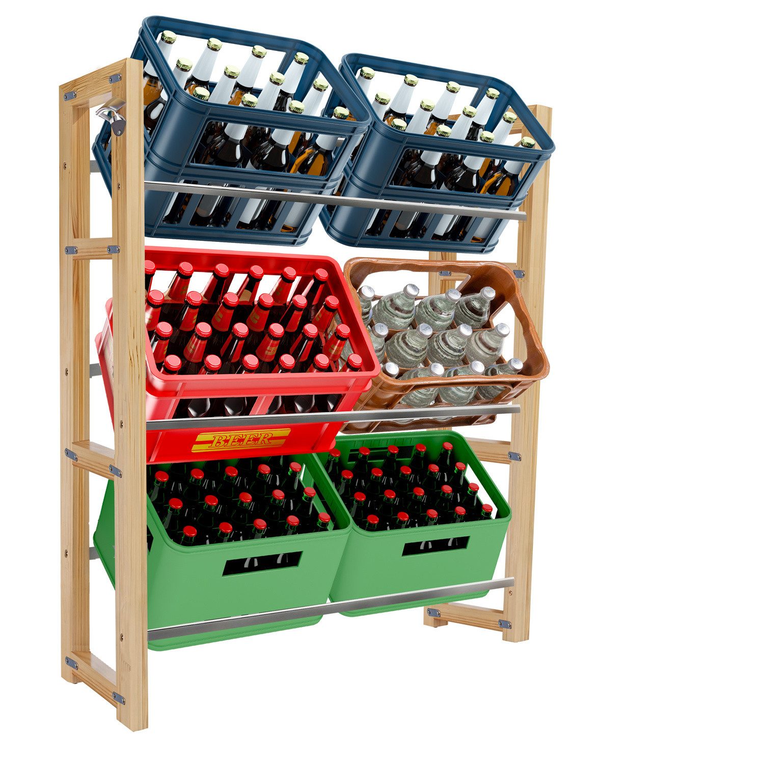Dimono Flaschenregal DIMONO Bambus Getränkekisten Regal – Ablage für 2/3/6 günstig online kaufen