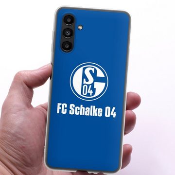 DeinDesign Handyhülle FC Schalke 04 Blau, Samsung Galaxy A13 5G Silikon Hülle Bumper Case Handy Schutzhülle
