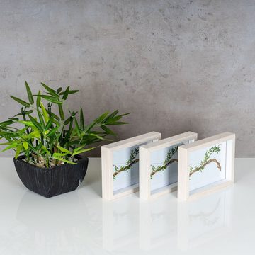 Levandeo® Bilderrahmen, Bilderrahmen 10x15cm Eiche Natur Echtholz Fotorahmen Einzelrahmen