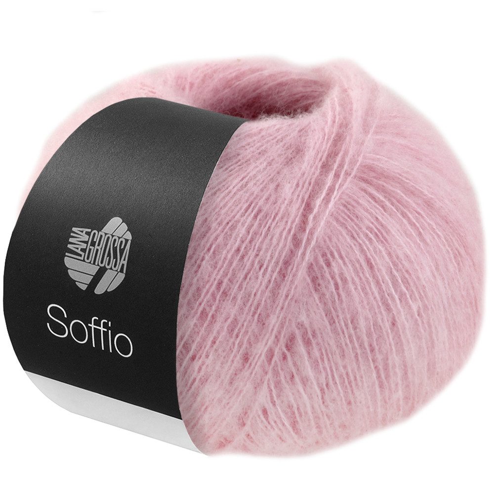 LANA GROSSA SOFFIO Häkelwolle, 215 m (flauschiges Lace-Garn aus Merino- & Baumwolle), 25 g