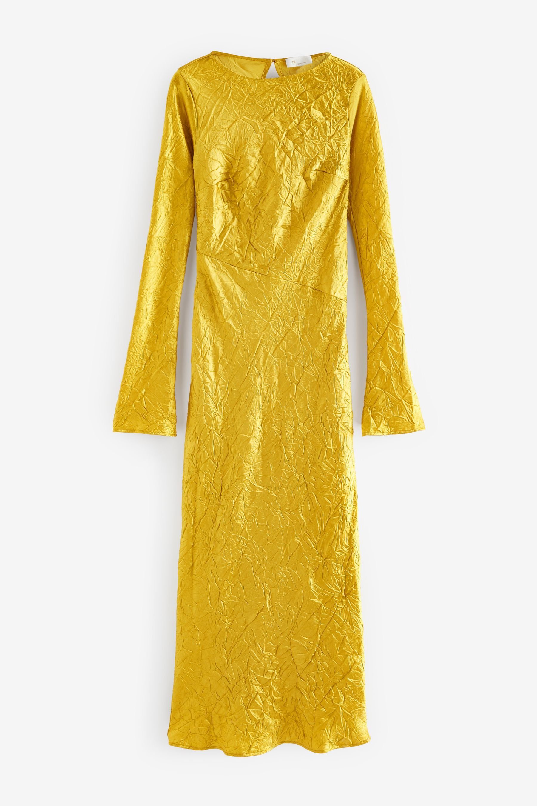 Next Maxikleid Langärmeliges Metallic-Kleid mit Bahnendesign günstig online kaufen