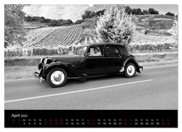 CALVENDO Wandkalender Citroën 11 CV Traction Avant in schwarzweiss (Premium, hochwertiger DIN A2 Wandkalender 2023, Kunstdruck in Hochglanz)