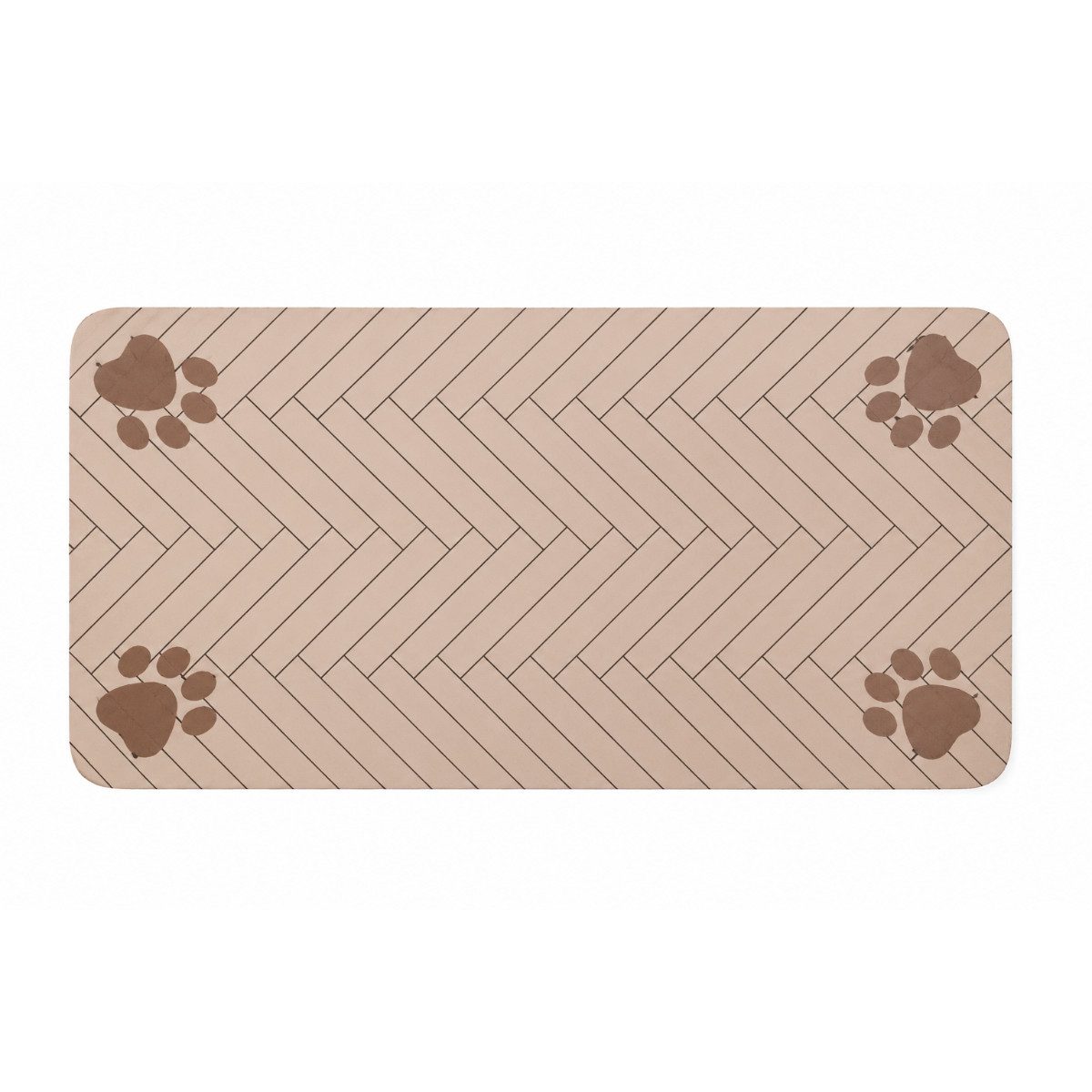R2 Invest Napfunterlage 30 x 40 cm Haustier Futterplatz Matte mit Pfotenmotiv