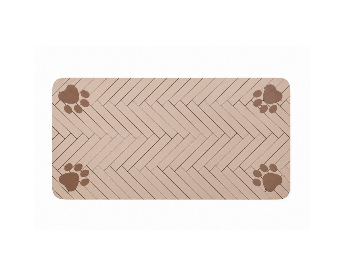 R2 Invest Napfunterlage 30 x 40 cm Haustier Futterplatz Matte mit Pfotenmotiv