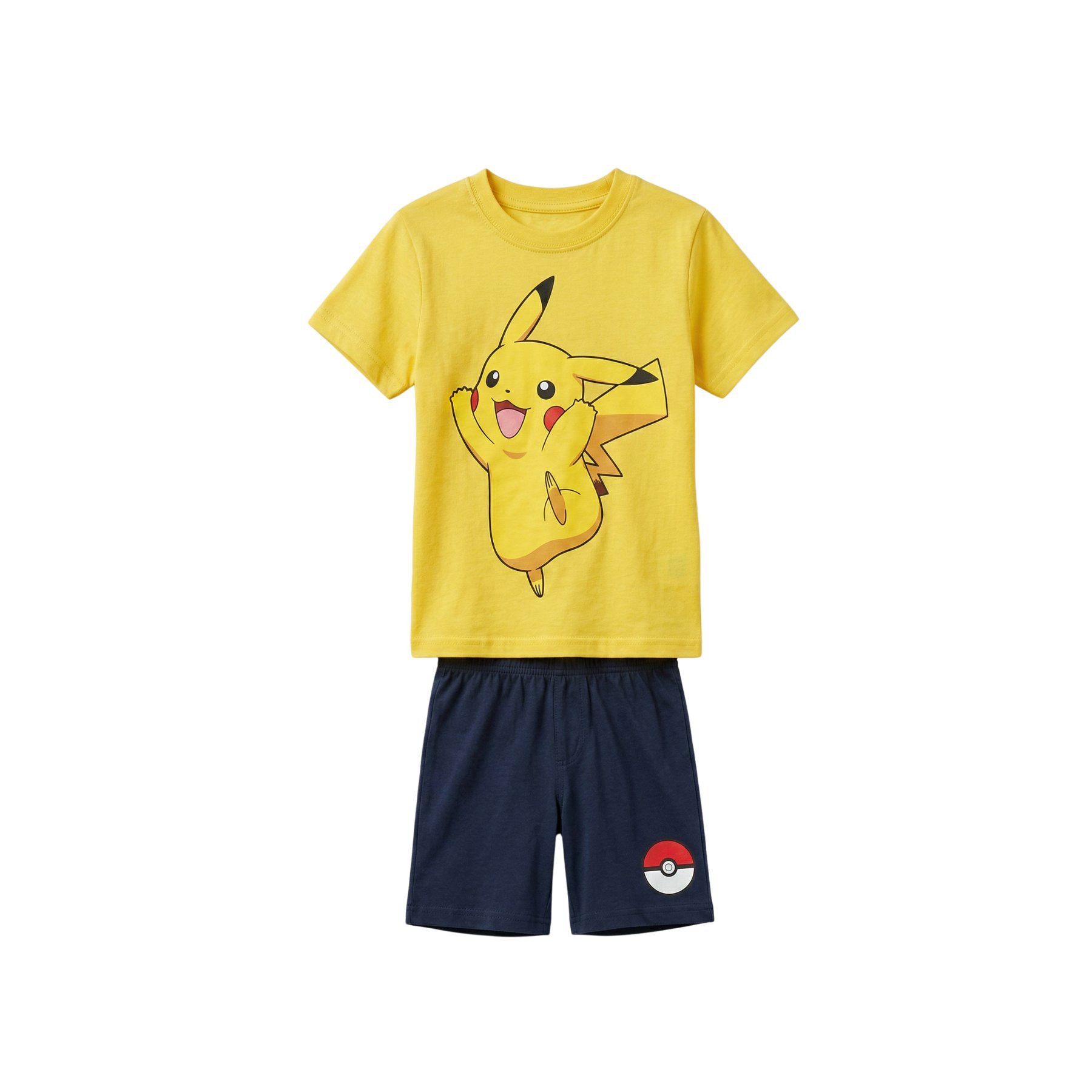 POKÉMON Pyjama Sommer Pyjama Kinder Baumwolle Shorty Schlafanzug Freizeit (Packung, 2 Stück)