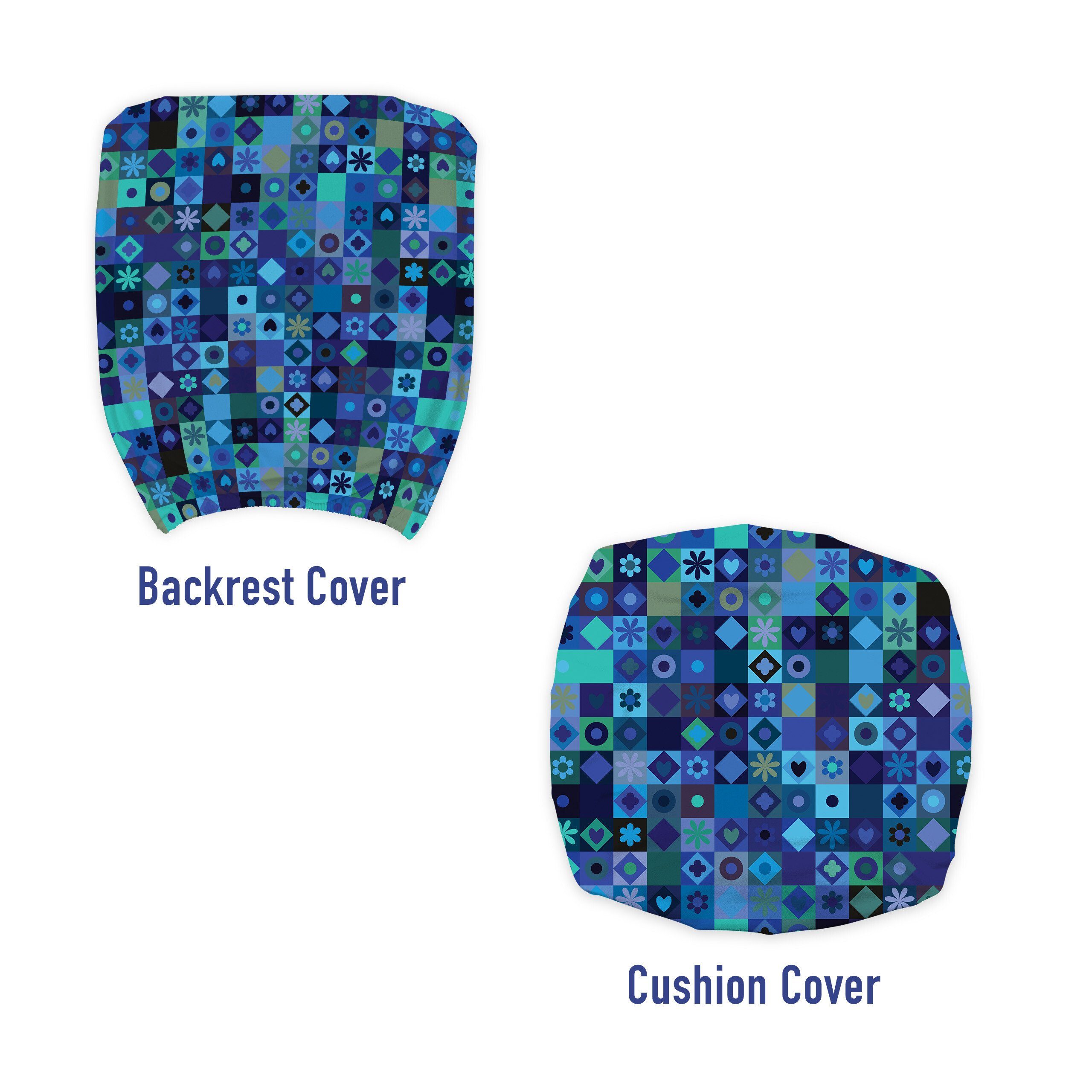 Design Blau Stretchgewebe, Abakuhaus, spielen Themen dekorative Bürostuhlhusse Schutzhülle aus Karten