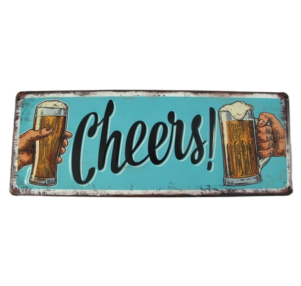 Metallschild Blechschild, Reklameschild, Wandschild Cheers