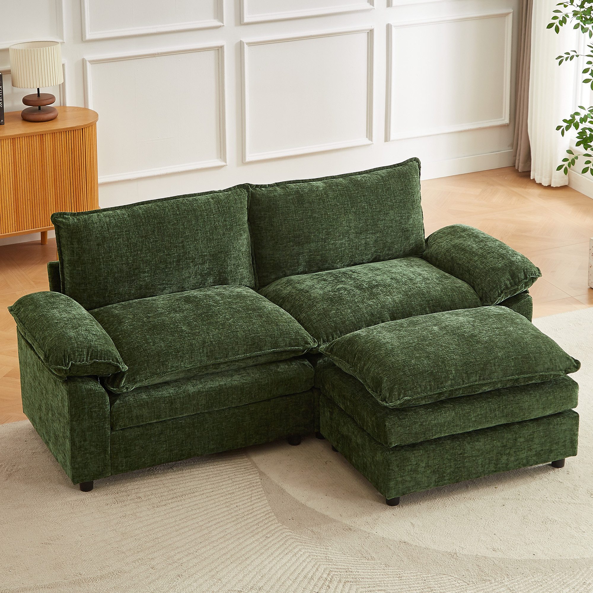 Jiexi Wohnlandschaft Modulares Sofa aus Chenille Freie Kombination Wohnlandschaft – Bild 3 von 5