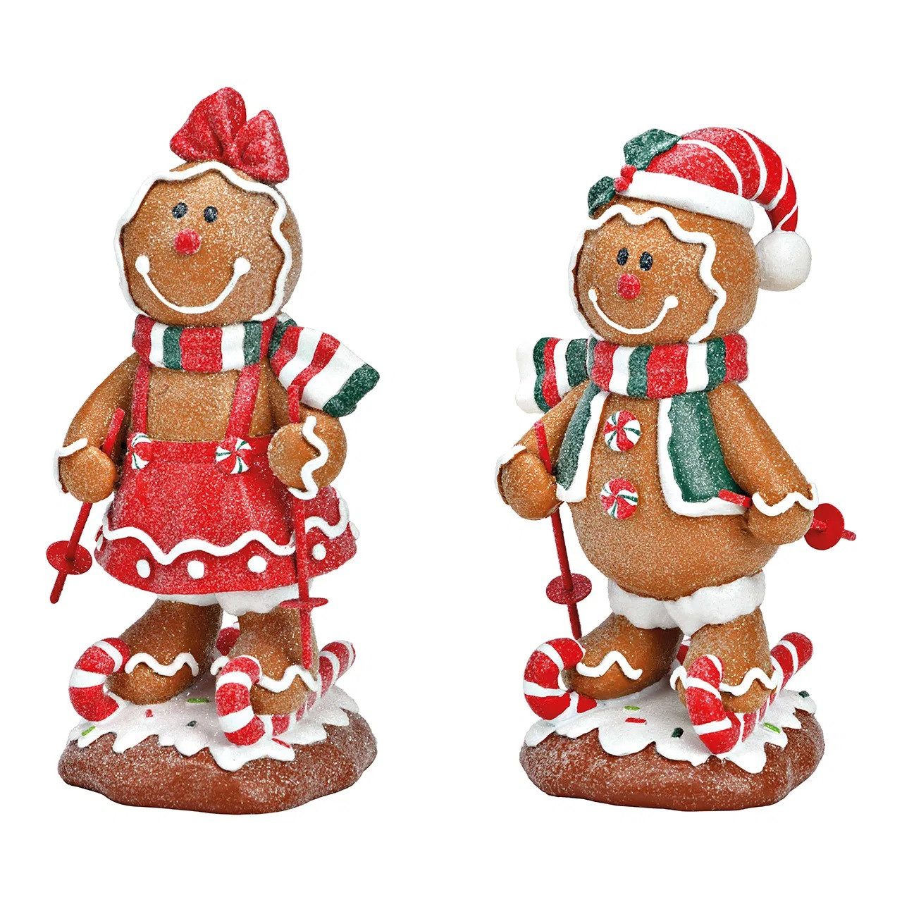 Weihnachtsfigur Lebkuchenfiguren auf Skiern