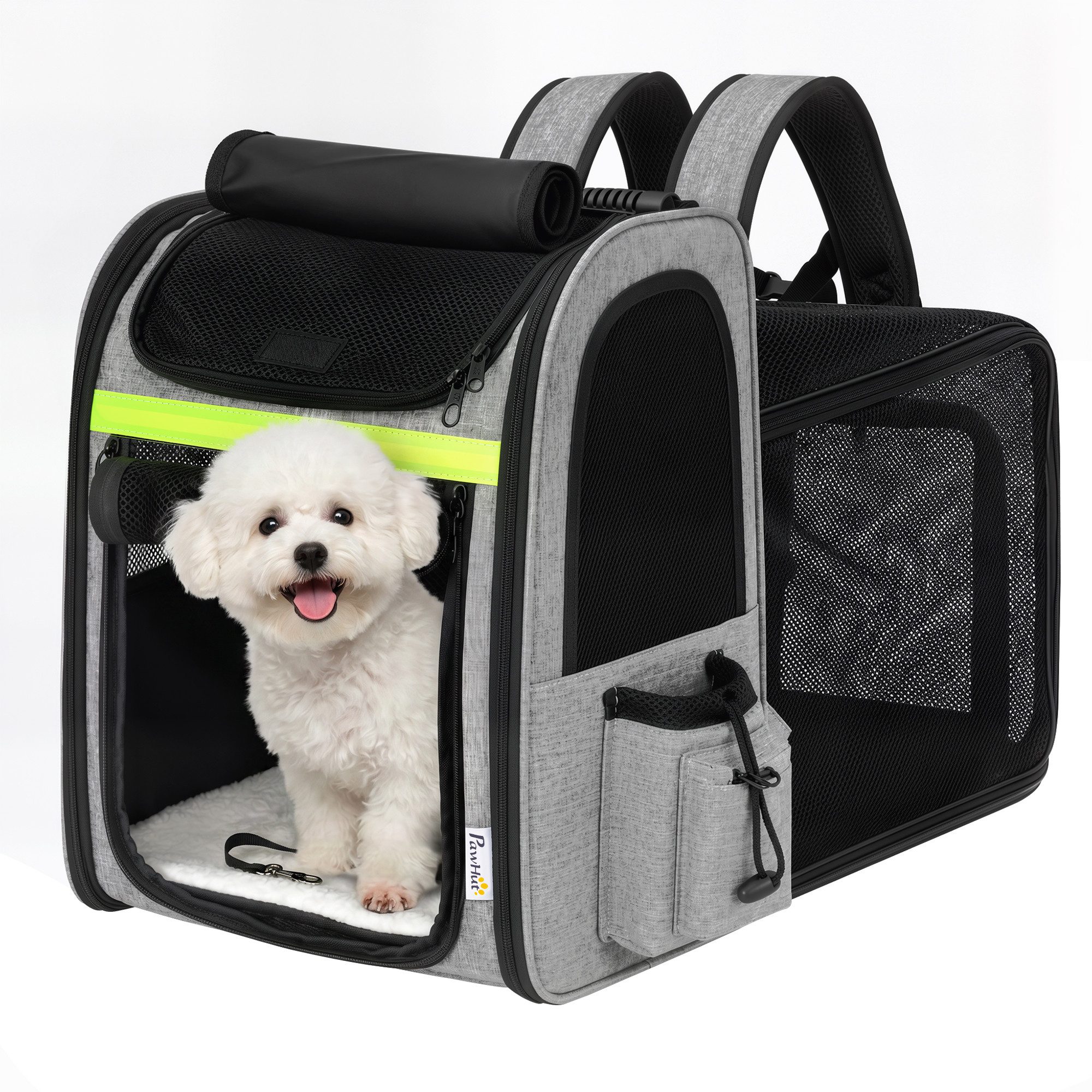 Cetipaw Tiertransportbox Hundebox erweiterbar Hund mit 5 Taschen reflektierendem Streifen, Transportbox für Hunde und Katzen bis 10 kg 33,5x28x42cm