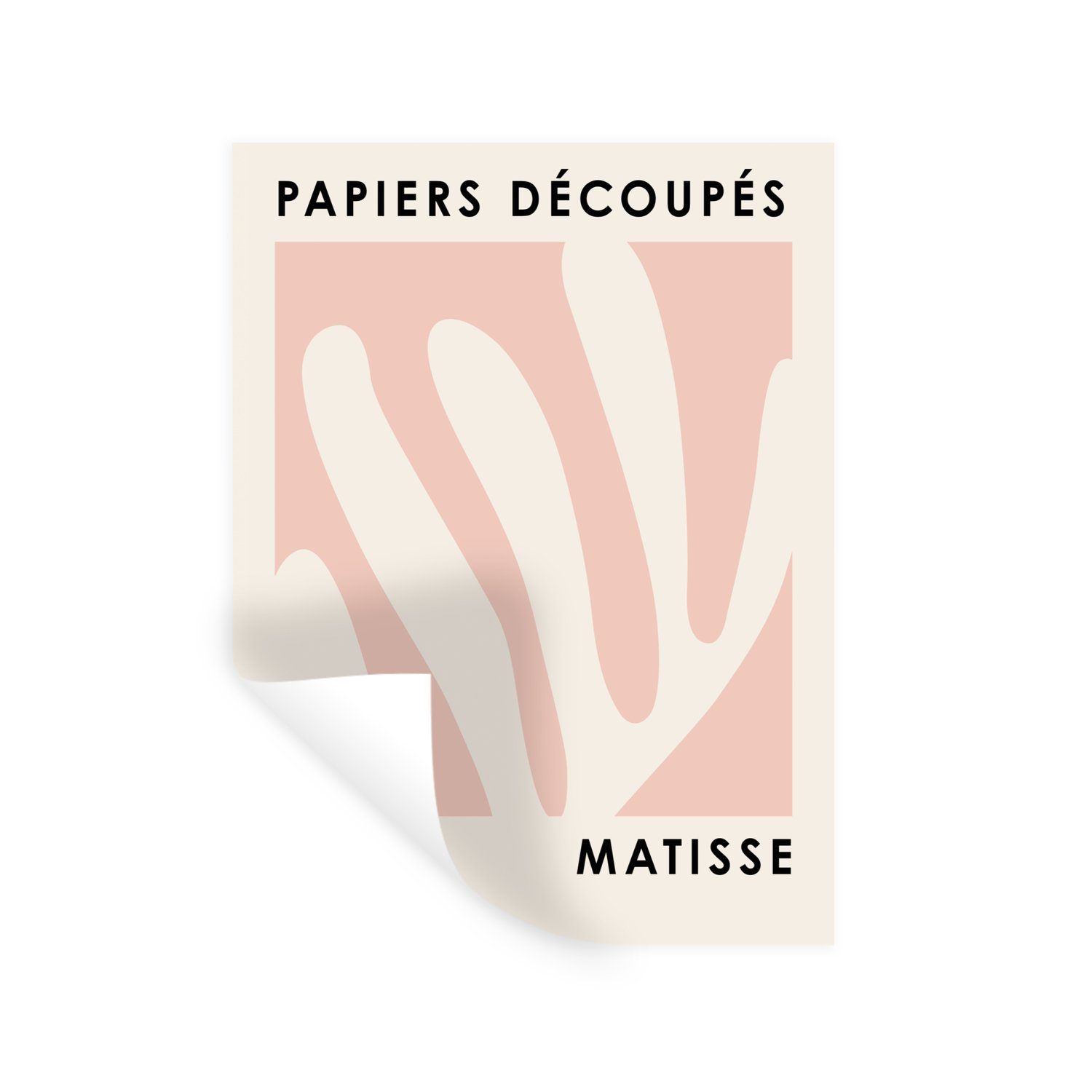 MuchoWow Wandsticker Matisse - Rosa - Pastell - Abstrakt (1 St), Wandaufkleber, Wandtattoo, Selbstklebend, Wohnzimmer, Schlafzimmer