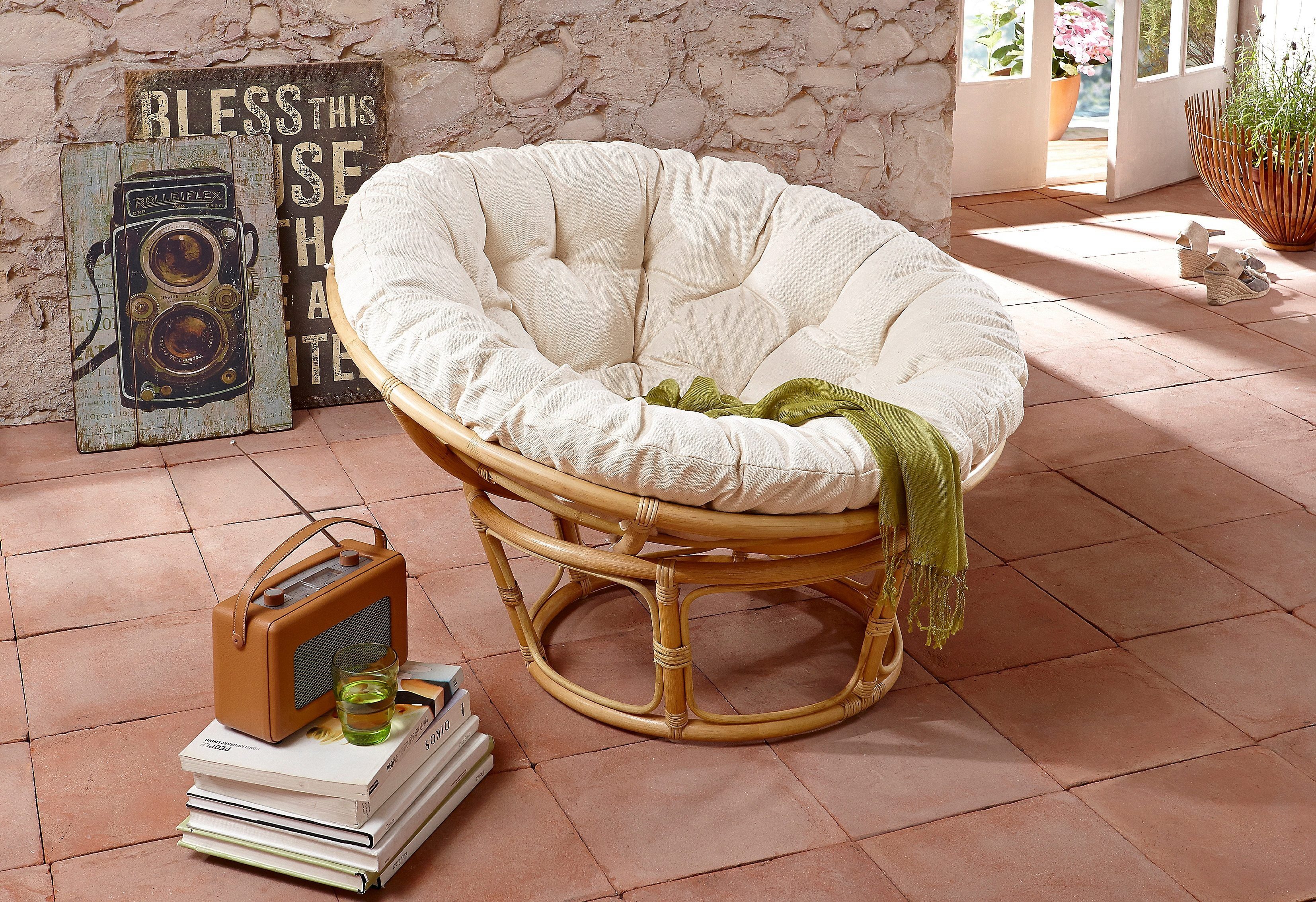 Home affaire Rattanstuhl Papasansessel, TOPSELLER!, aus geflochtenem Rattan günstig online kaufen