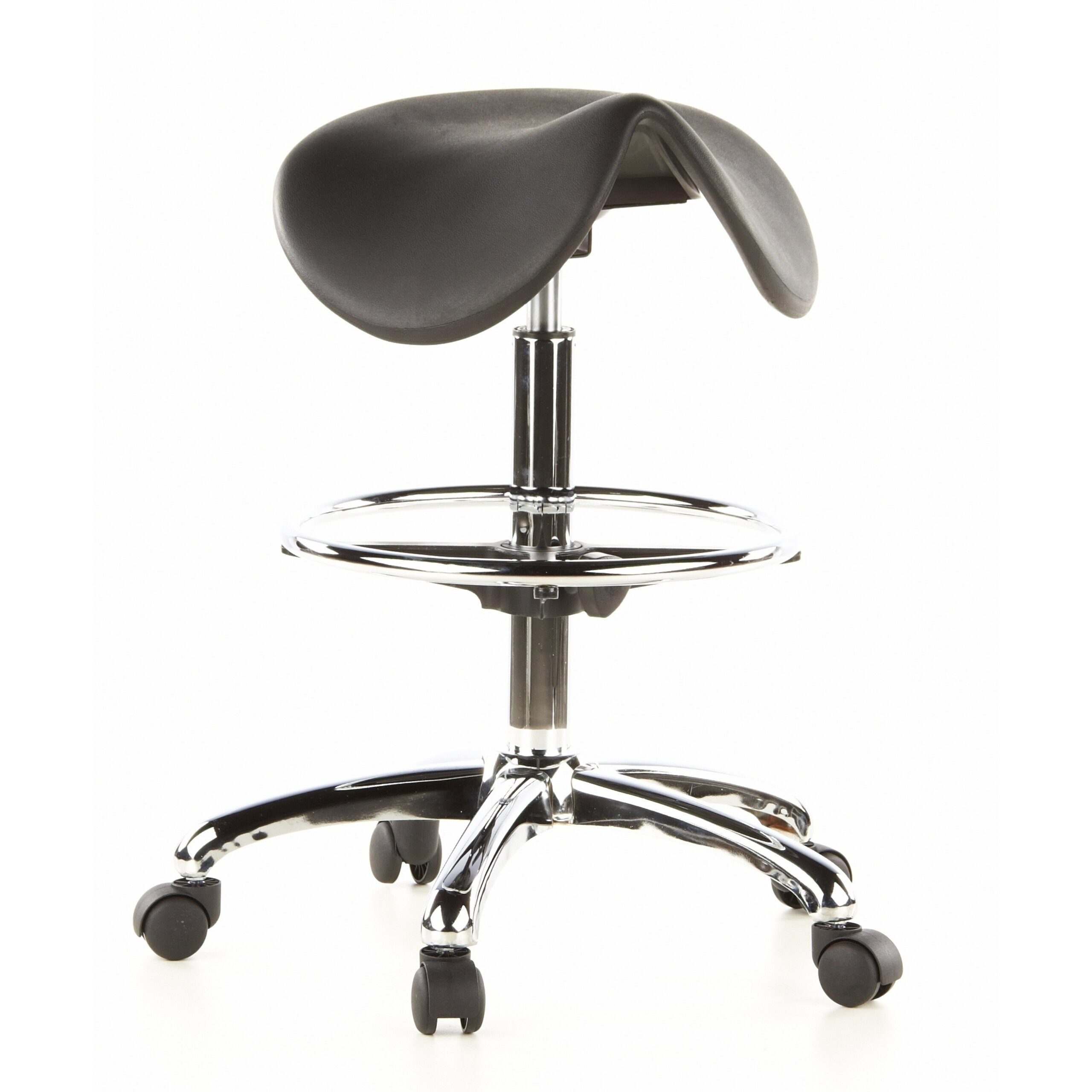 hjh OFFICE Drehhocker TOP WORK 13 Hocker Hartschaum Höhe 60.0 - 85.0 cm, Rollhocker