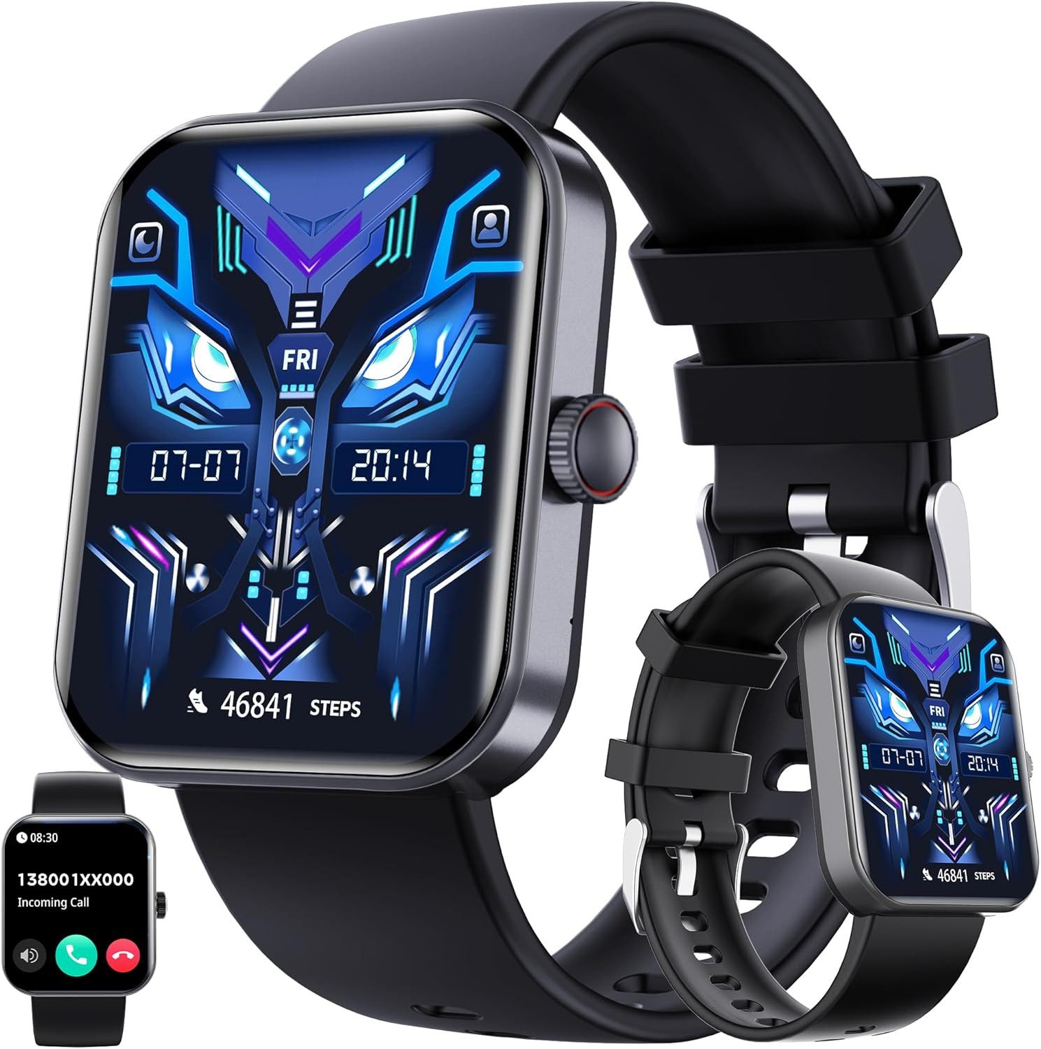 SGDDFIT Smartwatch (5 cm, android ios), Smartwatch mit HD Touchscreen Bluetooth Telefonfunktion und Sportmodi