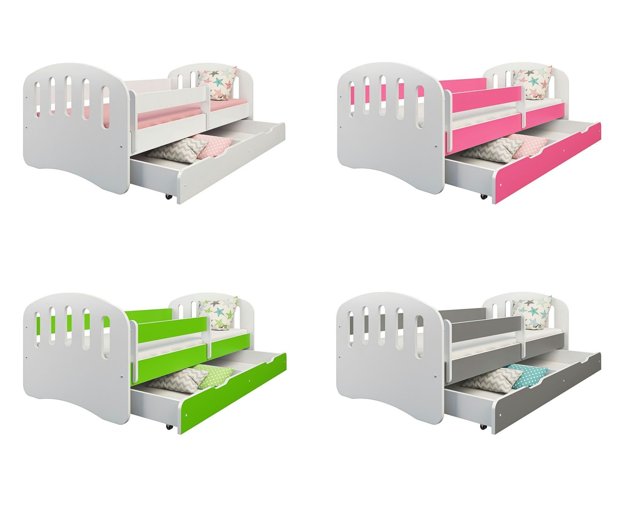 Clamaro Kinderbett (Kinderbett Jugendbett Babybett 80x160 80x180 JOY mit Schublade CLAMARO)