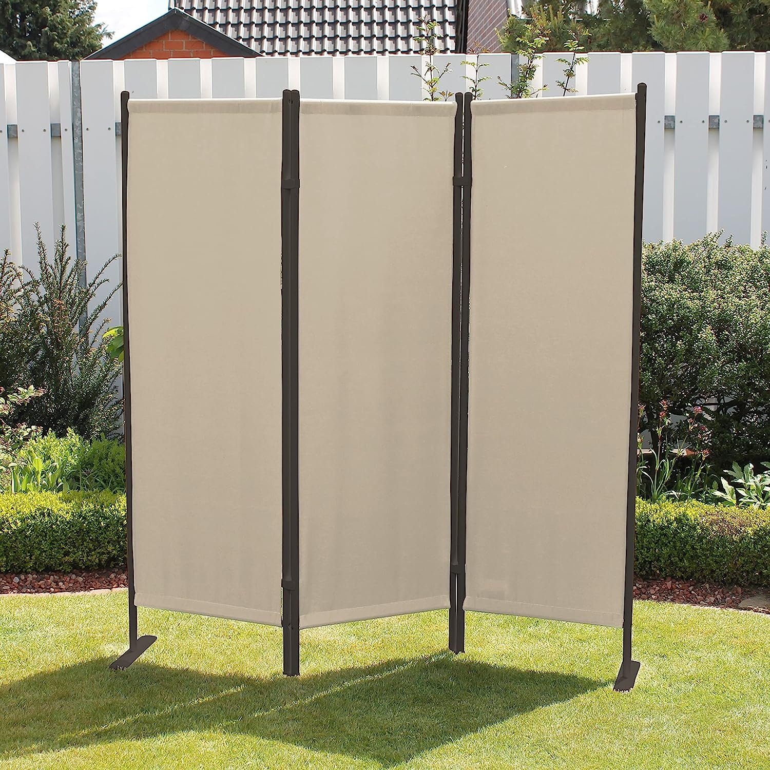 Leco Paravent 3-teilig natur Sichtschutz Stellwand Garten Umkleide, wetterf günstig online kaufen