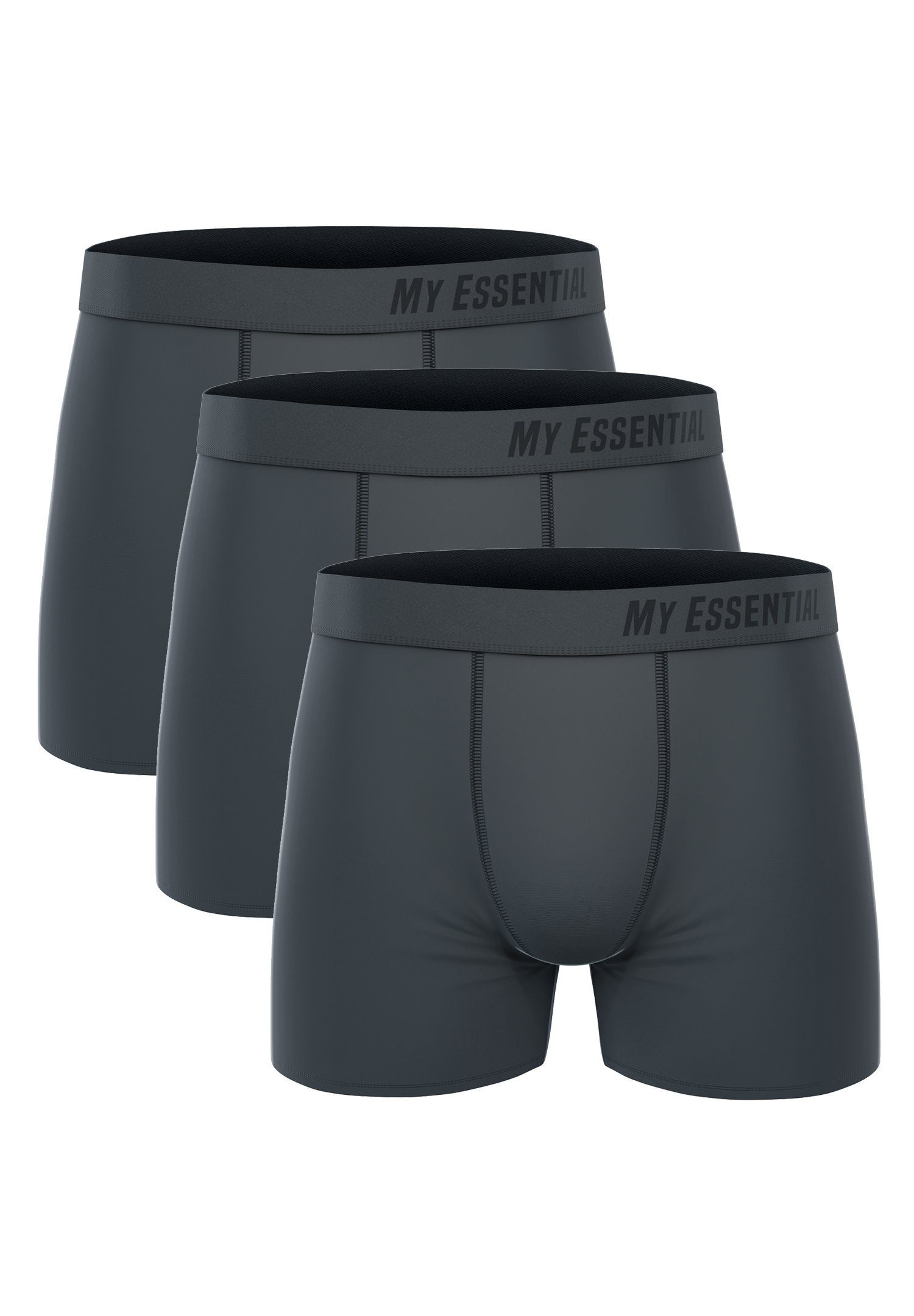 My Essential Clothing Boxershorts My Essential 3 Pack Boxers Cotton Bio (Spar-Pack, 3-St., 3er-Pack) Grey