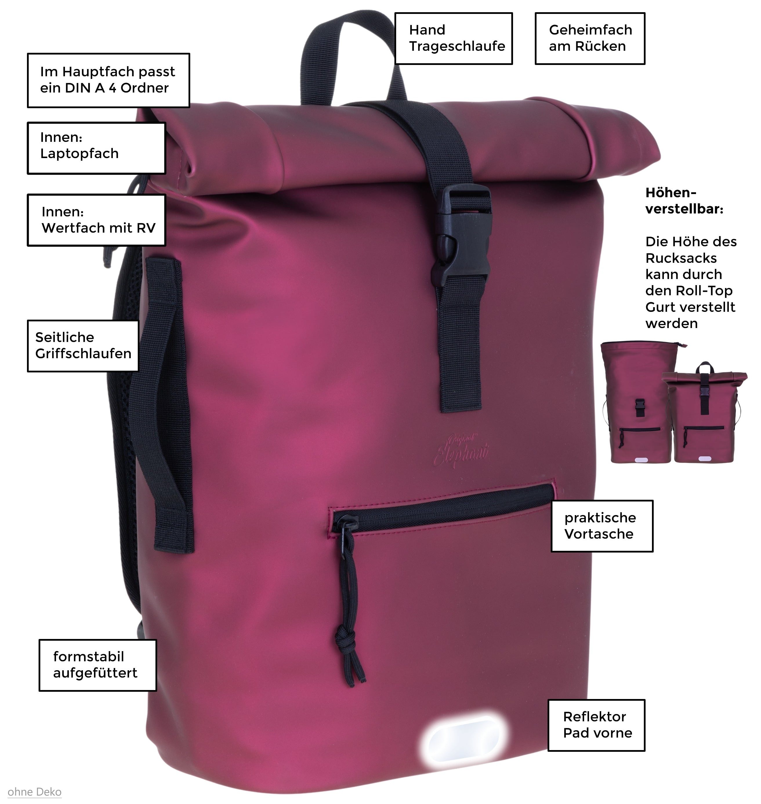 ELEPHANT Freizeitrucksack Time Bag aus Plane, Rucksack Laptoprucksack Daypa günstig online kaufen