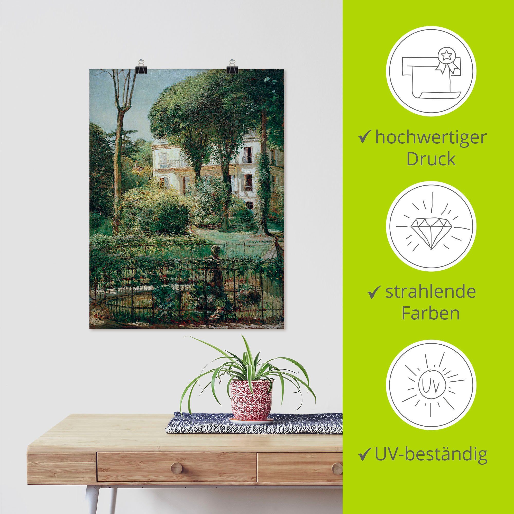 St), Leinwandbild, als Alubild, Villa Größen Gartenbilder in Wandbild Artland in (1 Poster Paris, versch. oder Wandaufkleber