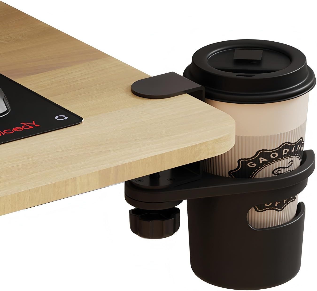 FOUORTUNATE-BEE Becherhalter Verstellbarer Getränkehalter für Schreibtisch und Computertisch, Praktischer Tisch-Becherhalter für Kaffee und Getränke