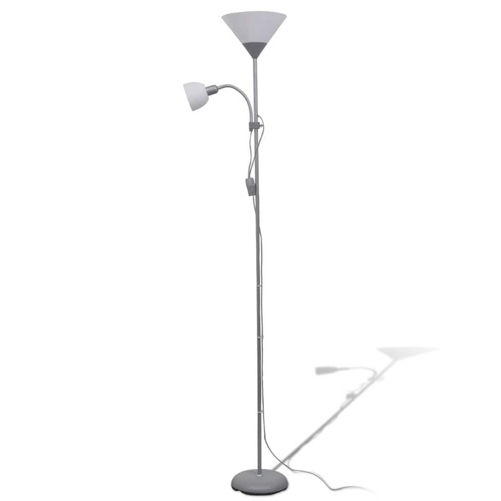 vidaXL Deckenleuchte Stehlampe Grau