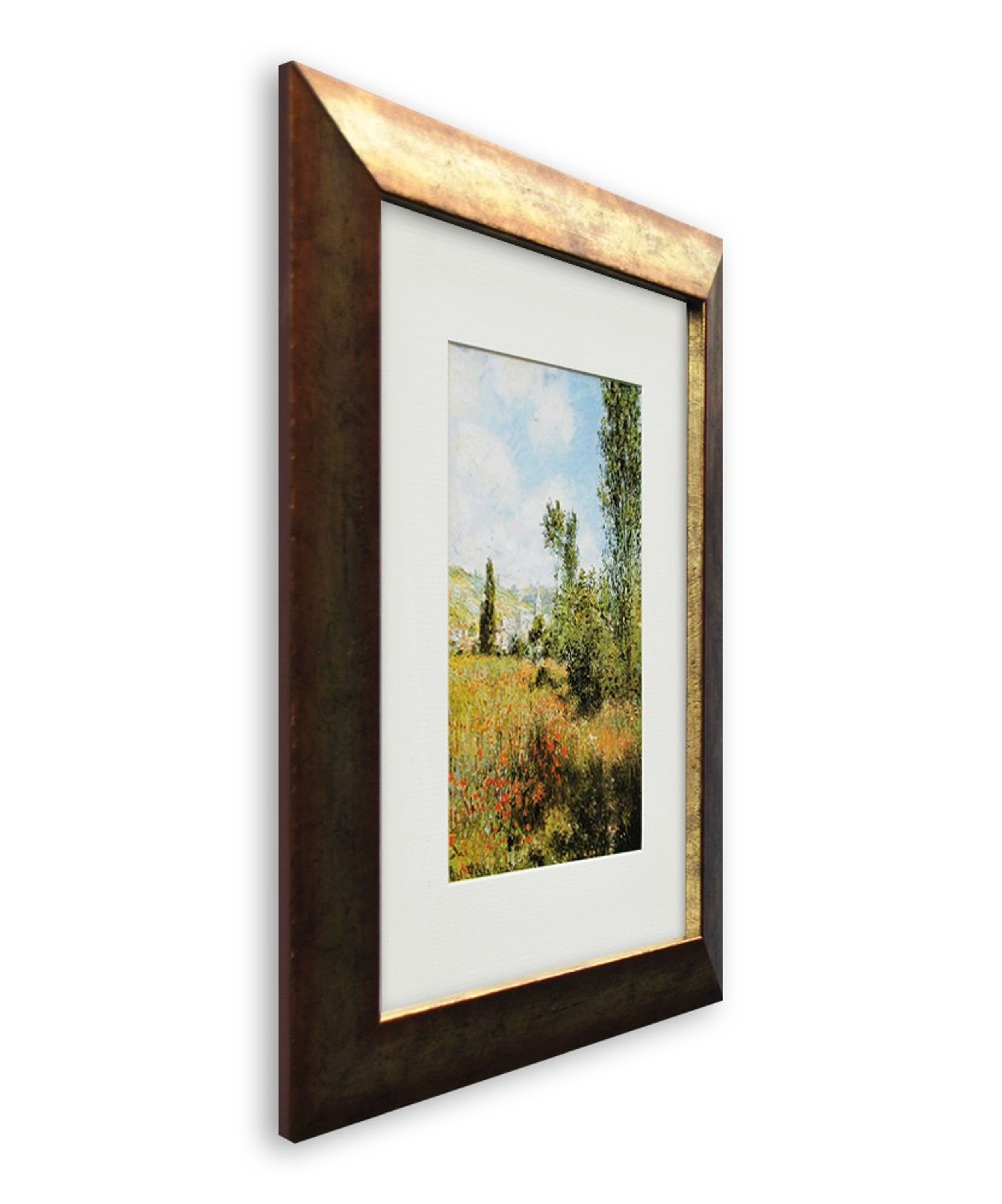 artissimo Bild mit Gemälde, Saint-Martin Rahmen Poster Bild 33x40cm / Claude Monet Wandbild gerahmt / Rahmen Monet: Ile mit II