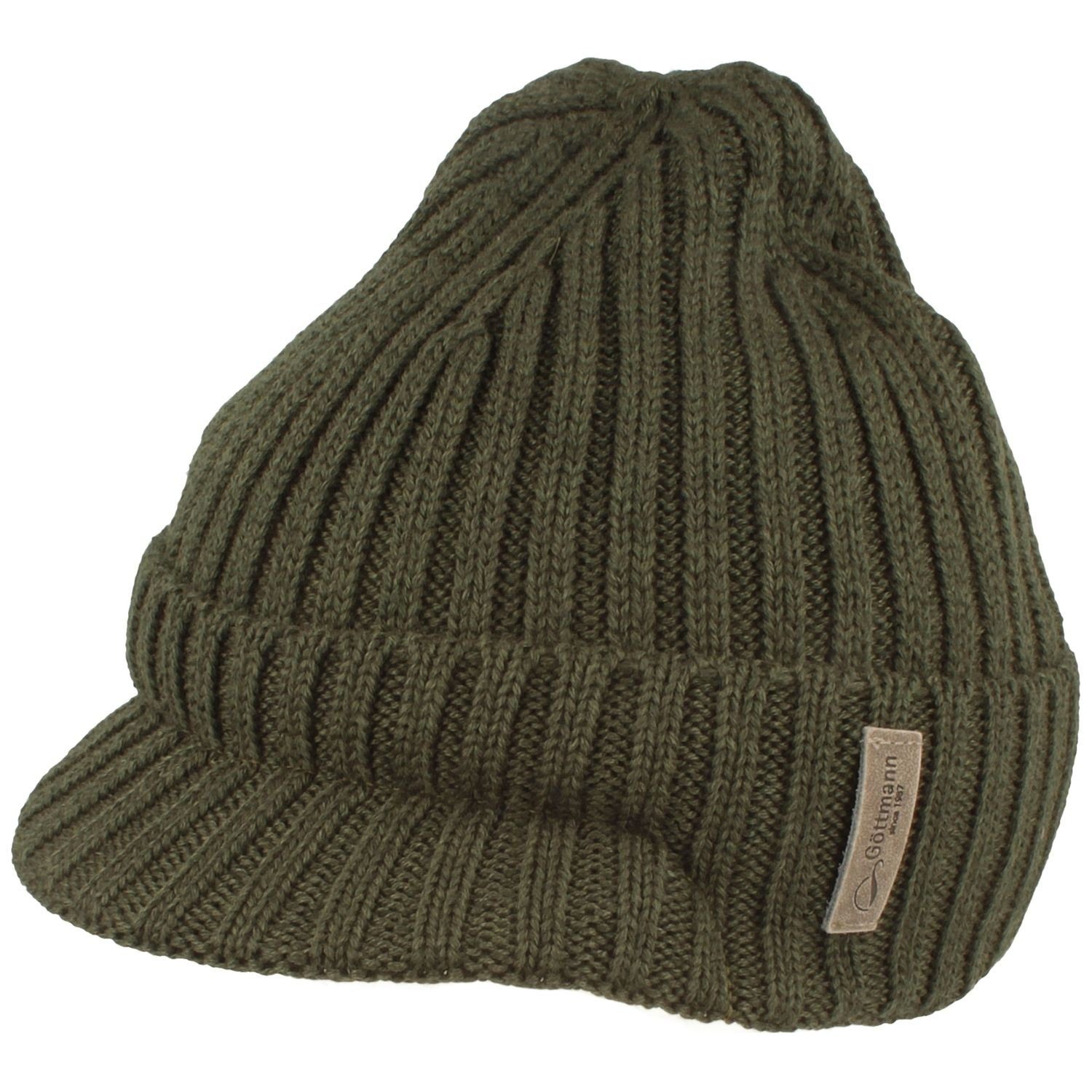 Göttmann Strickmütze weiche uni Schildmütze Rippstrick günstig online kaufen