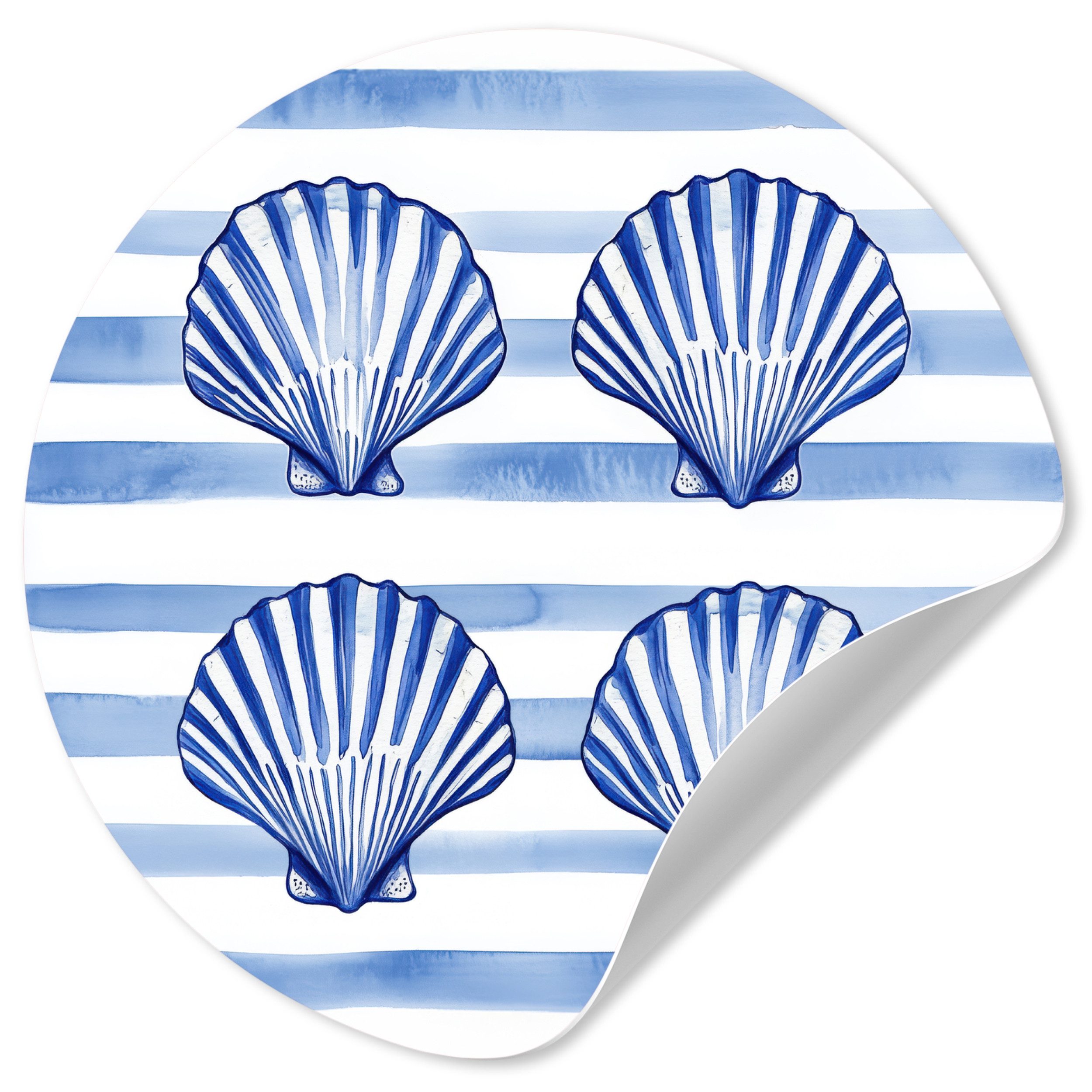 MuchoWow Wandsticker Vier Muscheln - Blau günstig online kaufen