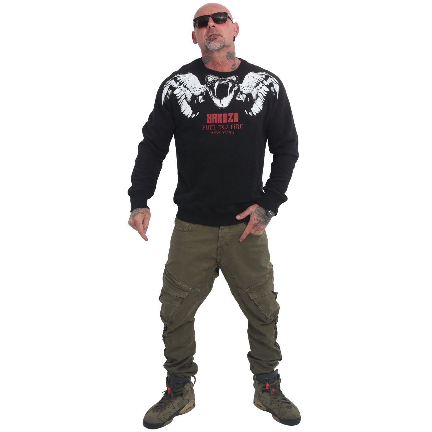 YAKUZA Sweatshirt Snake mit Raglanärmeln