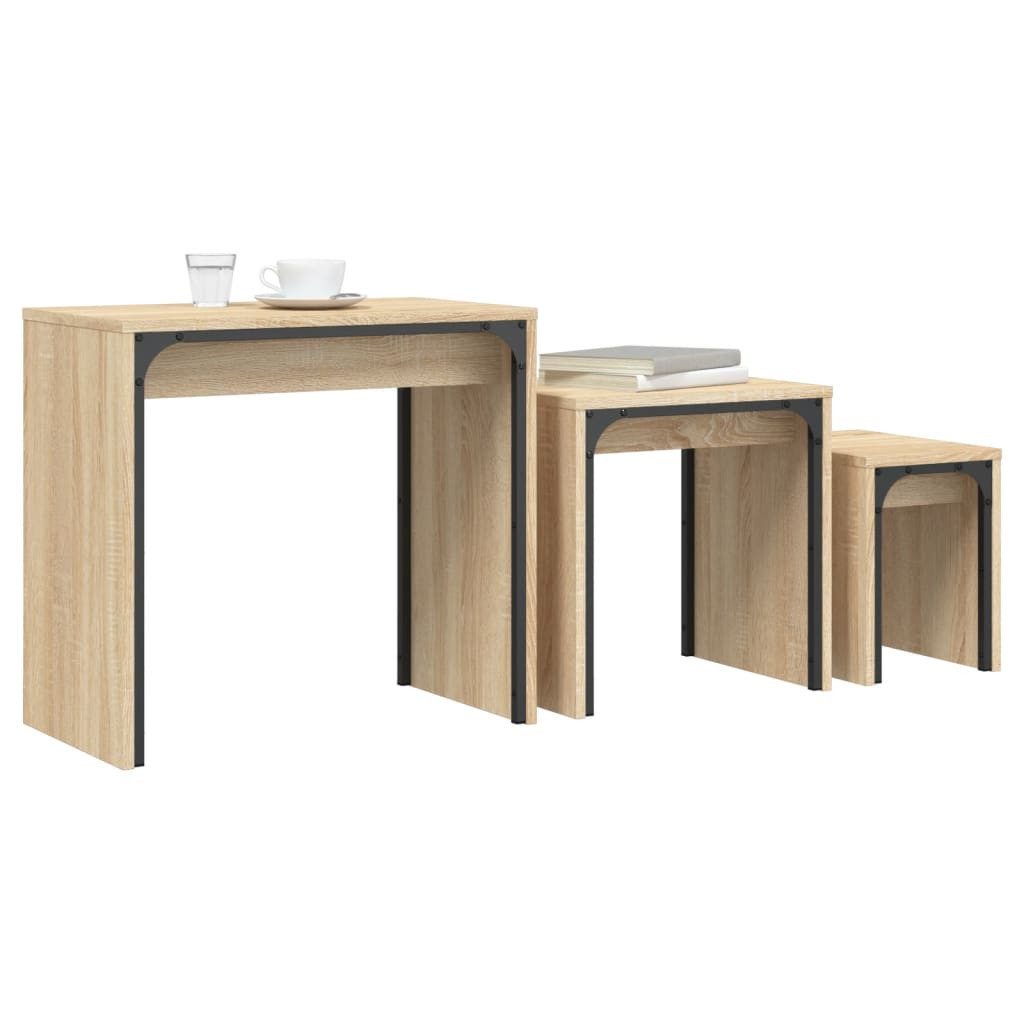 vidaXL Couchtisch Satztische 3 Stk. Sonoma-Eiche günstig online kaufen