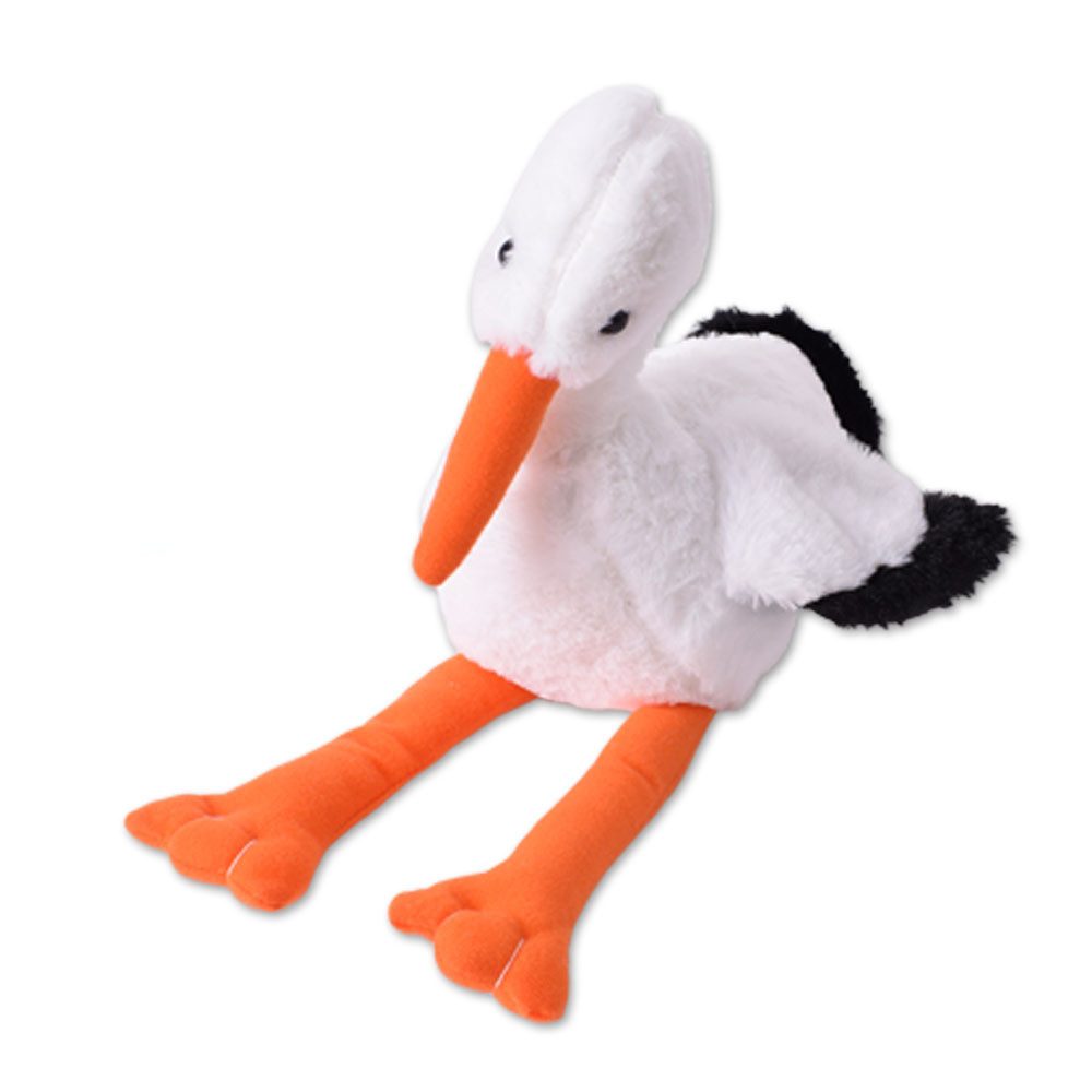 Kuscheltier Storch Sitzend – 35 Cm Plüschvogel, Weicher Glücksbringer, Als Geschenk Zur Geburt & Baby-Deko
