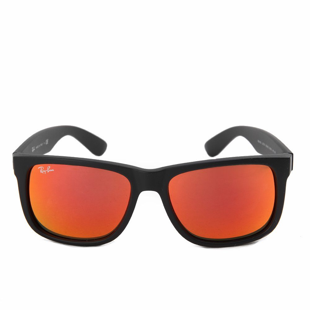 Ray-Ban Sonnenbrille Ray-Ban Justin RB4165 622/6Q Rubber Black Brown Mirror Orange