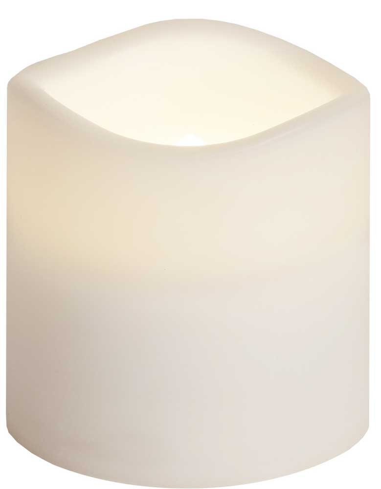 STAR TRADING LED-Kerze Paul (1-tlg), Timer Kunststoff weiß Outdoor 7,5x7,5cm