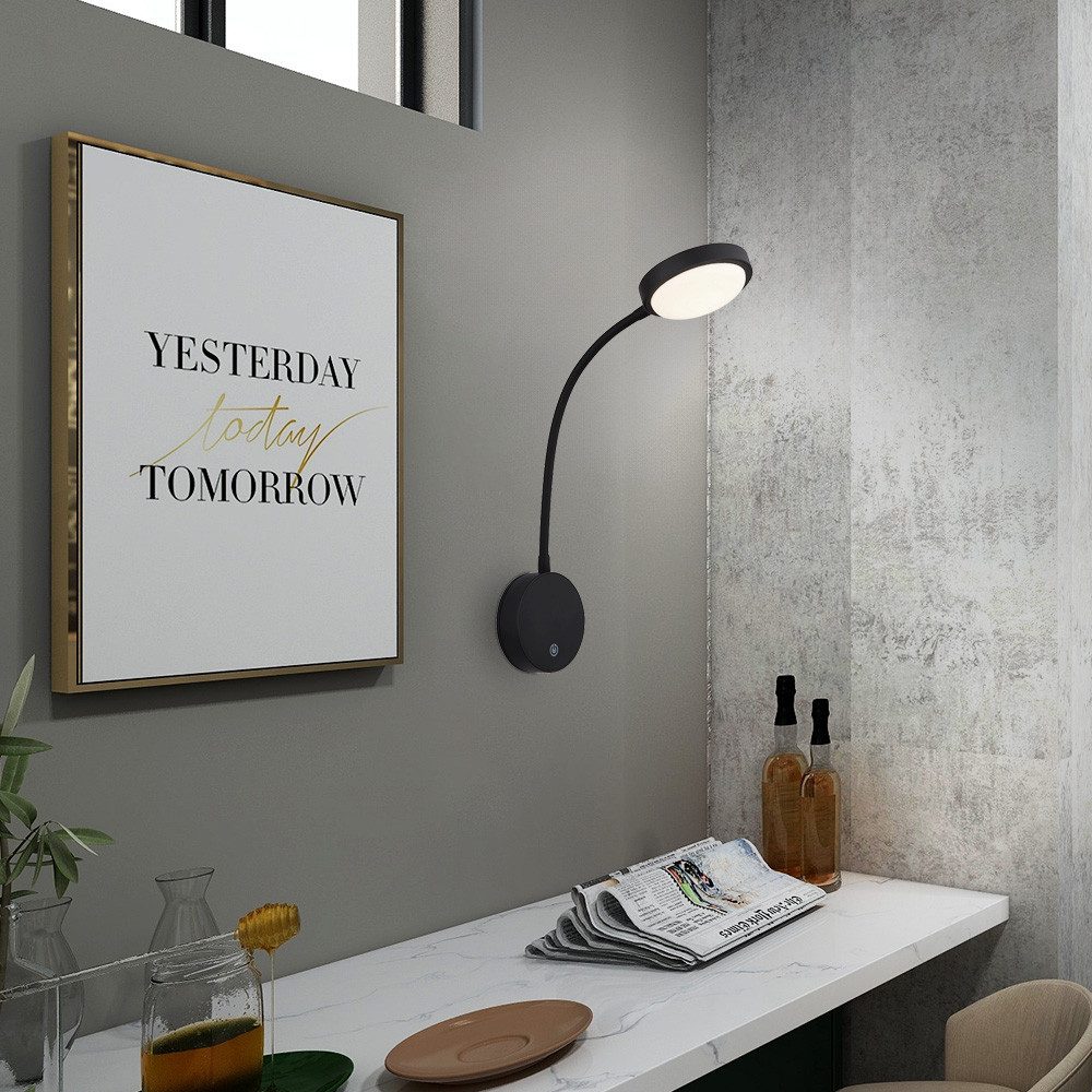 GLOBO LIGHTING LED Wandleuchte, LED-Leuchtmittel fest verbaut, Warmweiß, Wandleuchte LED Flexo-Spot Schlafzimmerlampe Leselampe