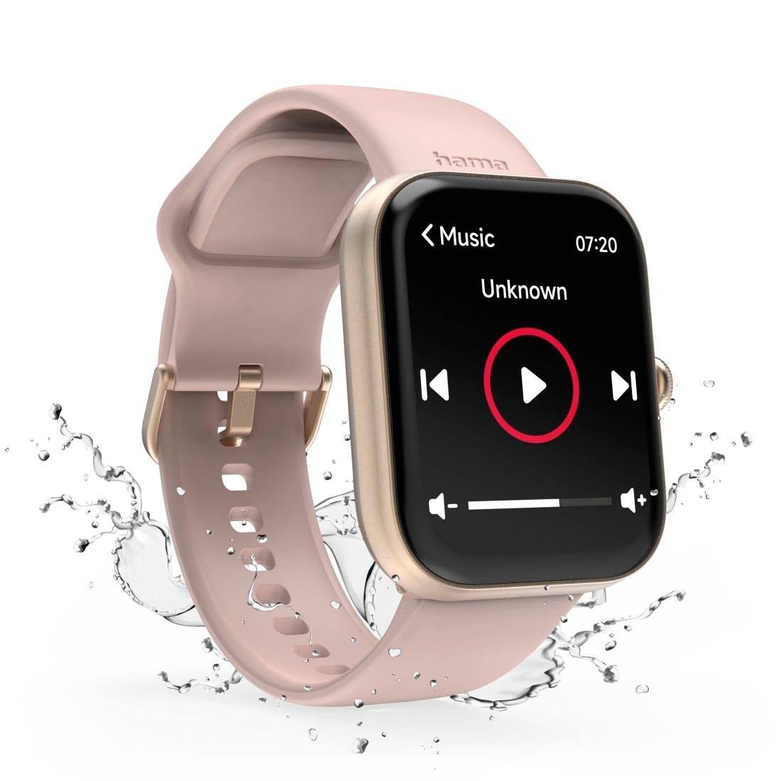 Hama Smartwatch 1,65“ (Telefonfunktion, WhatsApp, E-Mail etc., wasserdicht) Smartwatch (1,65 Zoll)