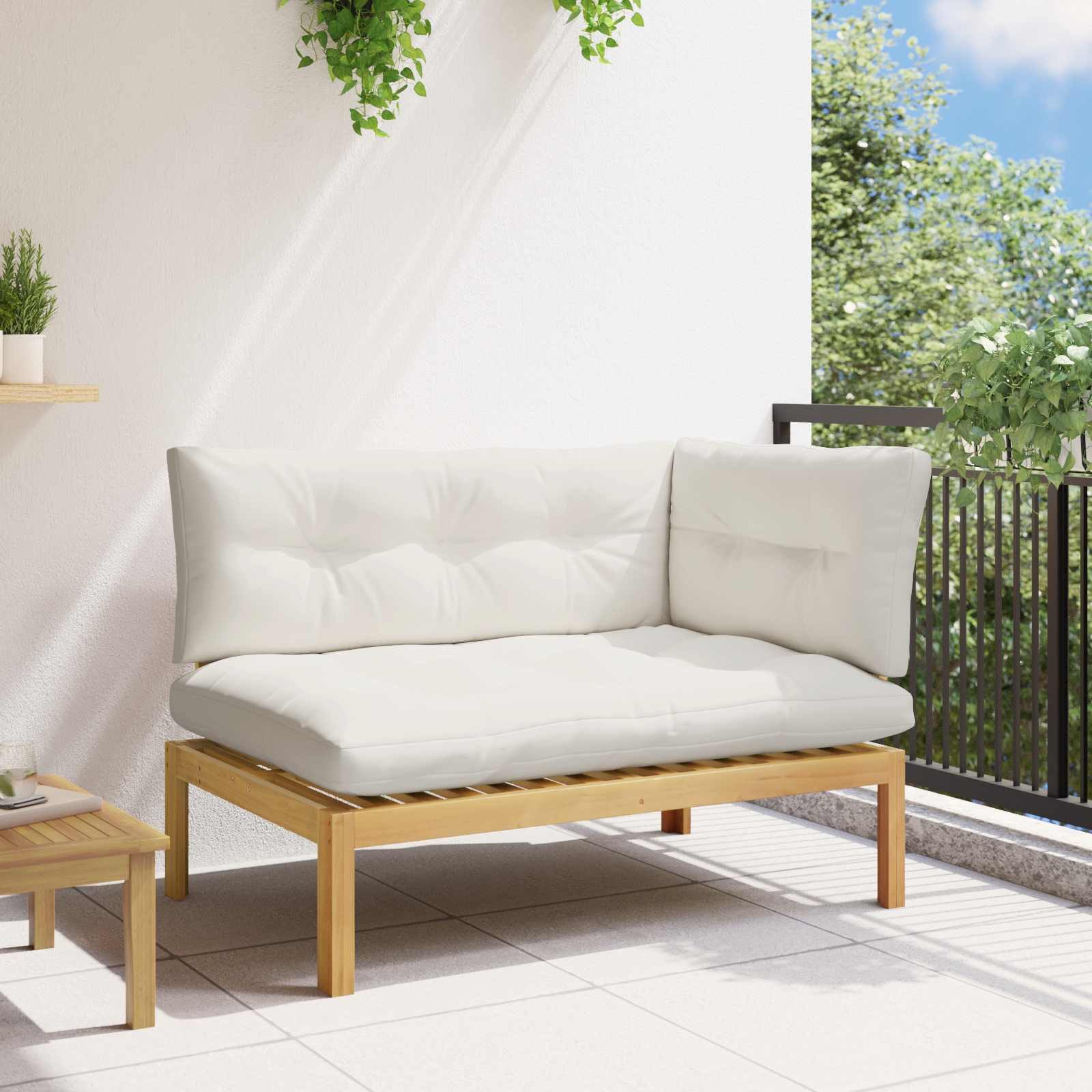 vidaXL Sofaelement Ecksofa Einheit Helles und cremeweiß 132 x 92 x 82 cm (1 St)