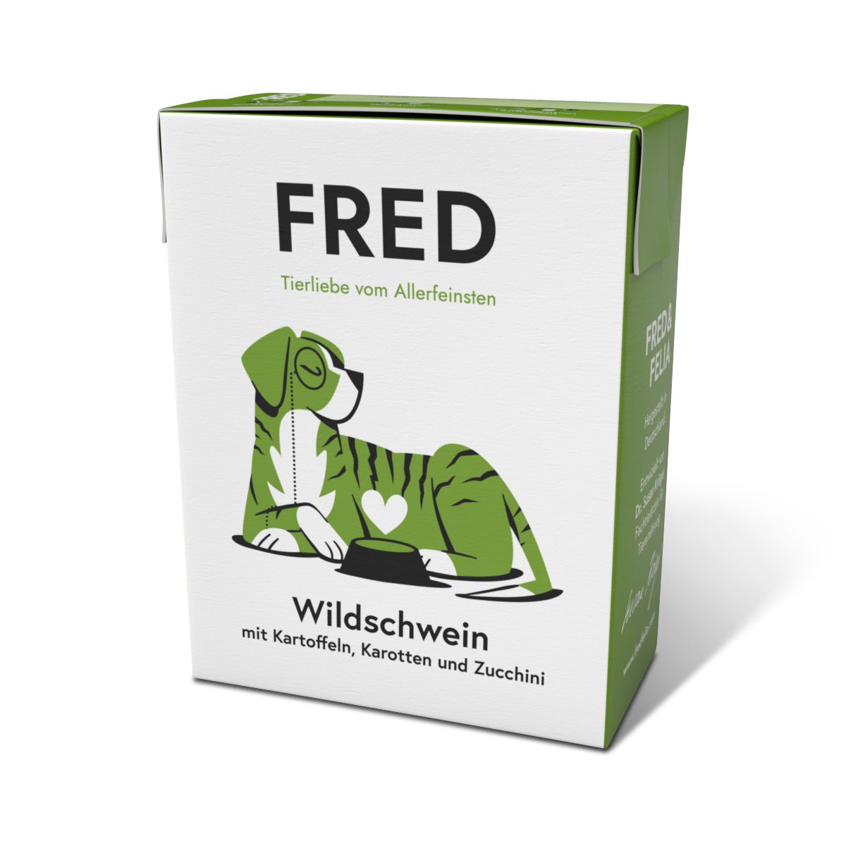 FRED & FELIA FRED Wildschwein mit Kartoffeln und Karotten (10er Pack), Nassfutter für: Hunde, Monoprotein, glutenfrei, energiereich