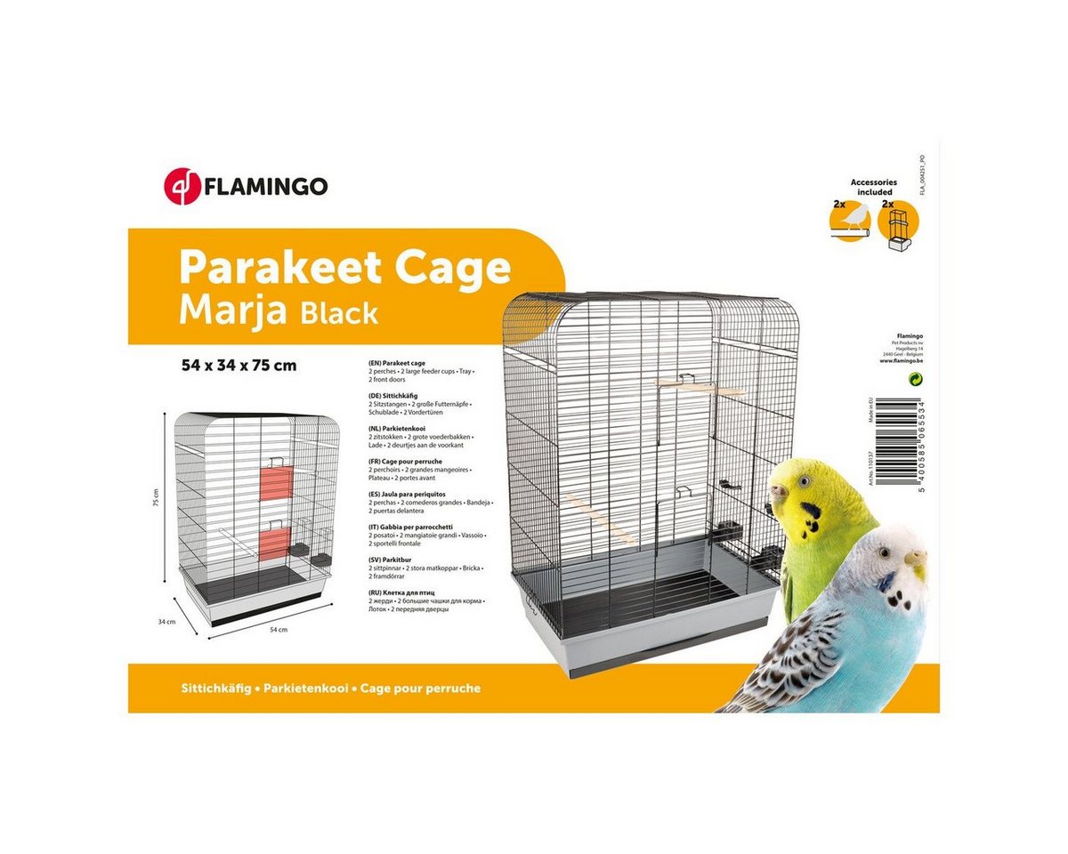 Thumbnail - Flamingo Vogelkäfig Sittichkäfig Marja schwarz