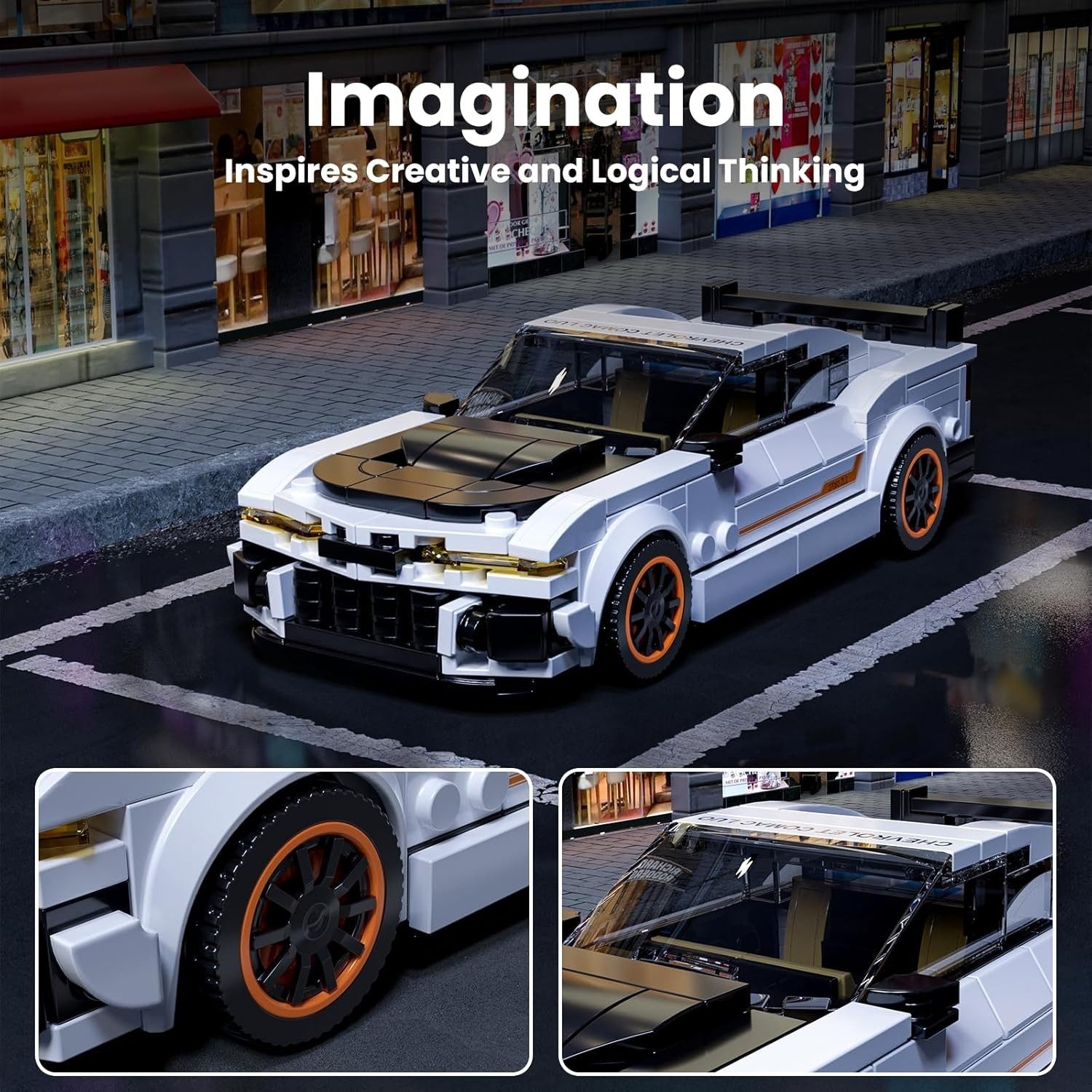 Mould King 27083 Muscle Car Kamaro 2L1 + Showcase Konstruktionsspielsteine – Bild 4 von 4