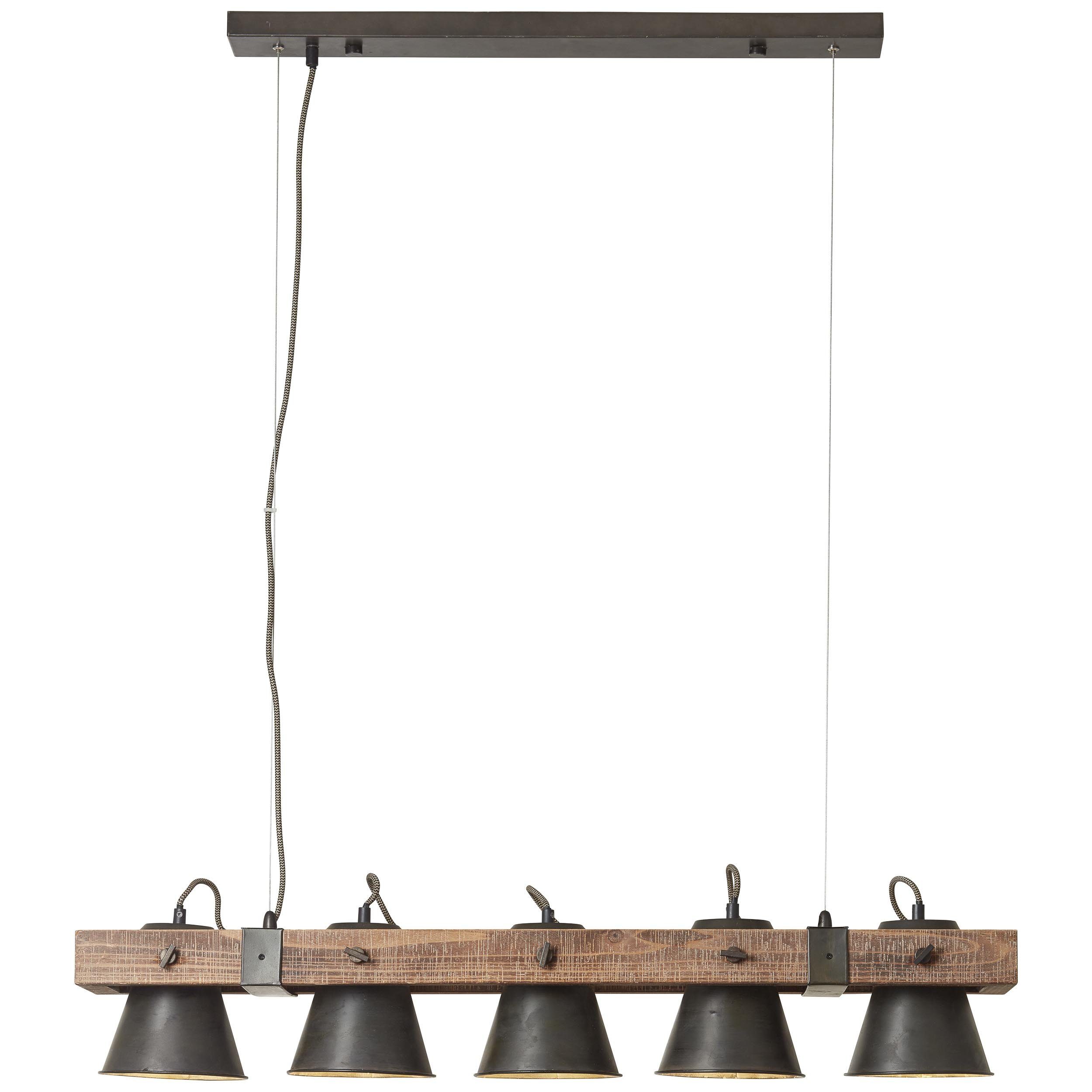 Brilliant Pendelleuchte Decca, ohne Leuchtmittel, Hängelampe 5flg schwarz stahl