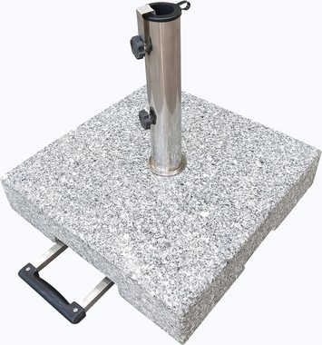 Pure Home & Garden Schirmhalter 50 kg Granit Sonnenschirm Schirmständer mit Rollen und Trolleyfunktion, für Stöcke bis Ø 54 mm