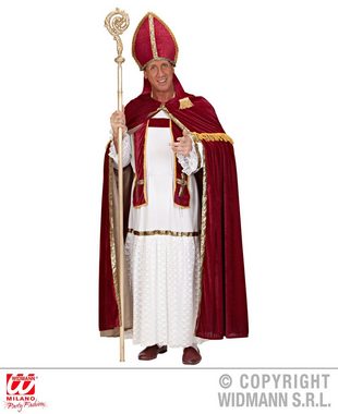 Scherzwelt Kostüm Nikolaus Kostüm Bischof - Gr. S - 3XL + Perücke mit Bart + Stab