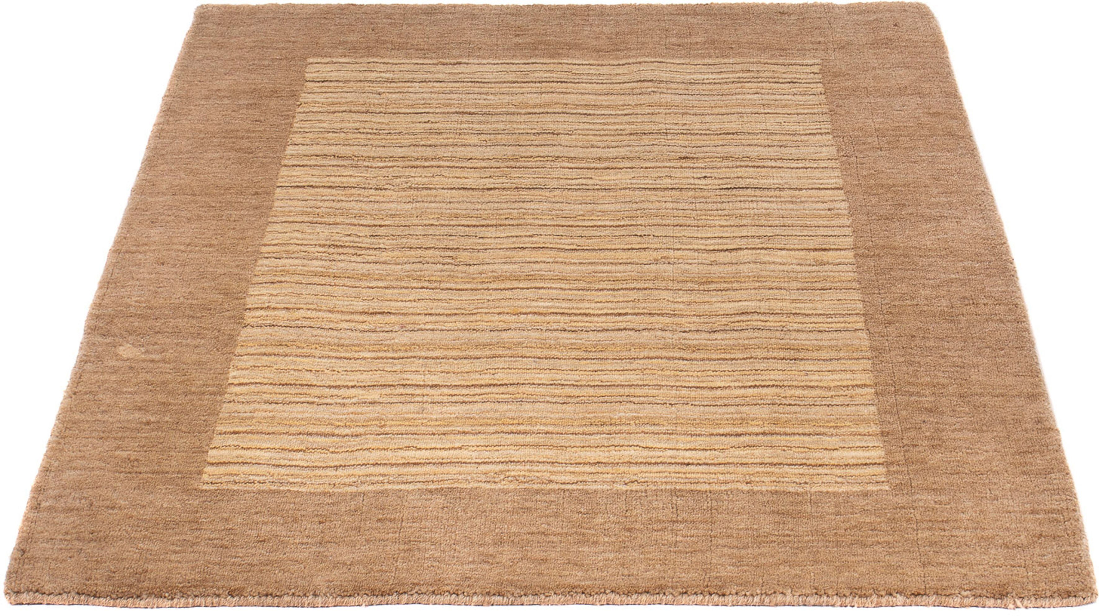 Wollteppich Gabbeh - Loribaft Softy - 117 x 91 cm - hellbraun, morgenland, rechteckig, Höhe: 12 mm, Wohnzimmer, Einzelstück