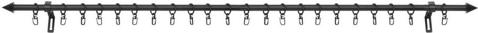 Gardinenstange Kegel, LICHTBLICK ORIGINAL, Ø 16 mm, 1-läufig, Fixmaß, mit  Bohren, verschraubt, Metall