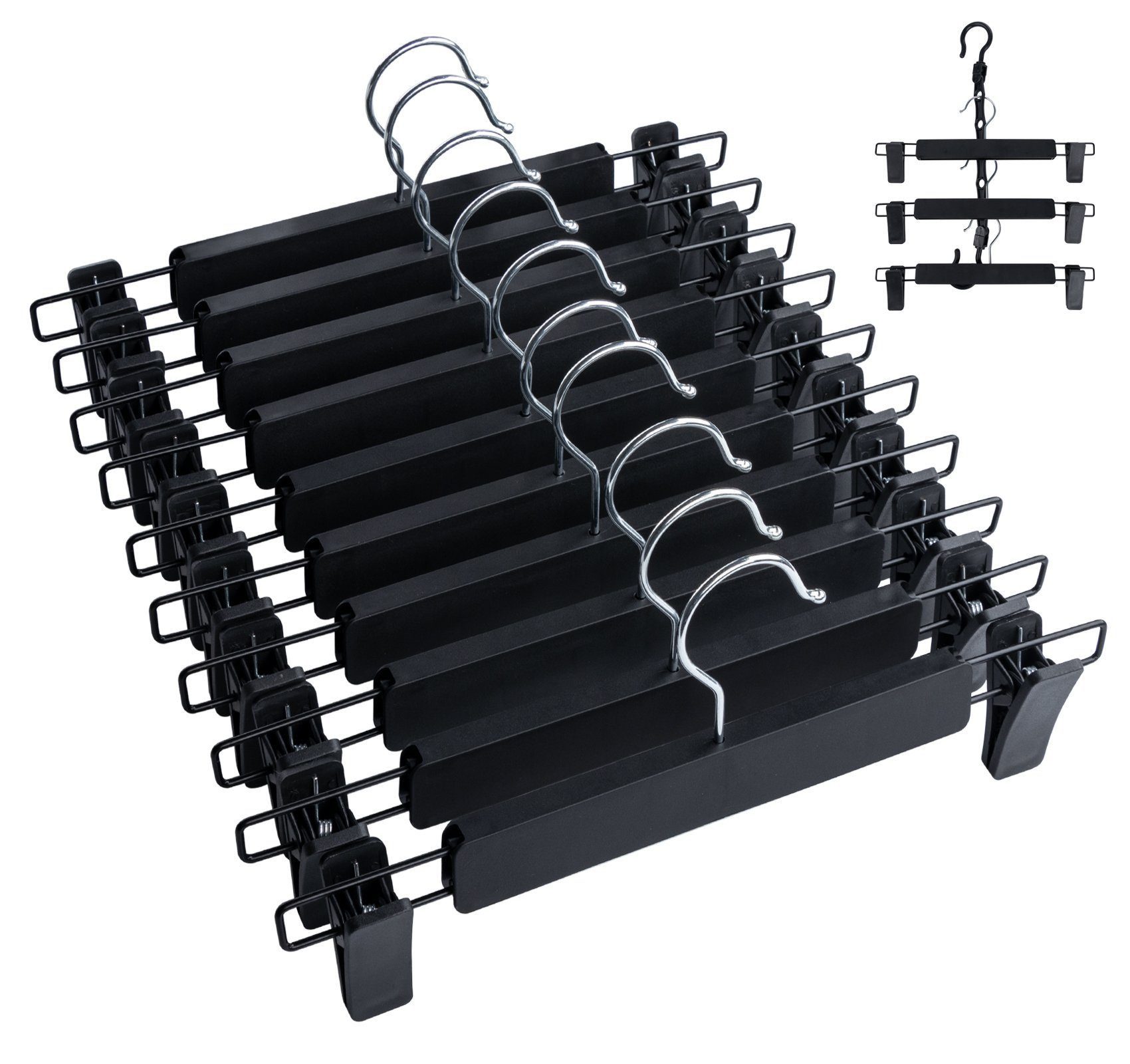 ElitVita Kleiderbügel 10 Stück Hosenspanner mit Clip Hosenbügel Rockbügel C günstig online kaufen
